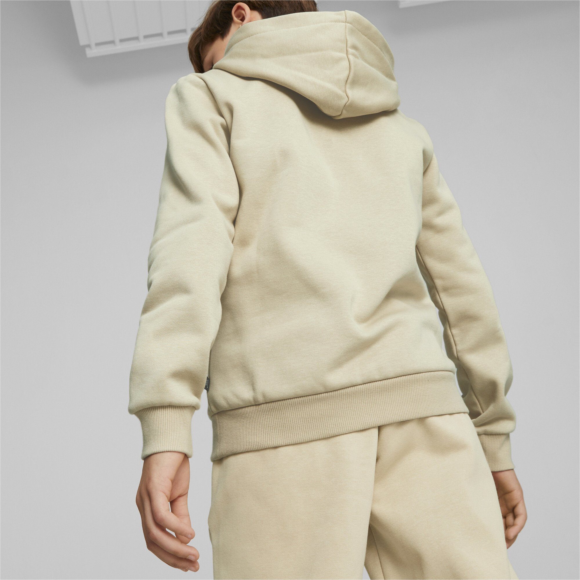 PUMA Sweatshirt Beige Jungen Granola Logo Essentials Hoodie mit großem