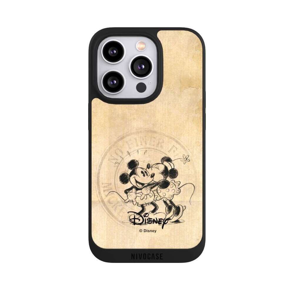 NIVOCASE Handyhülle Mickey Mouse Minnie Mouse Vintage Minnie&Mickey, Apple iPhone 14 Pro Handyhülle Hülle NIVOpure Case Schwarz