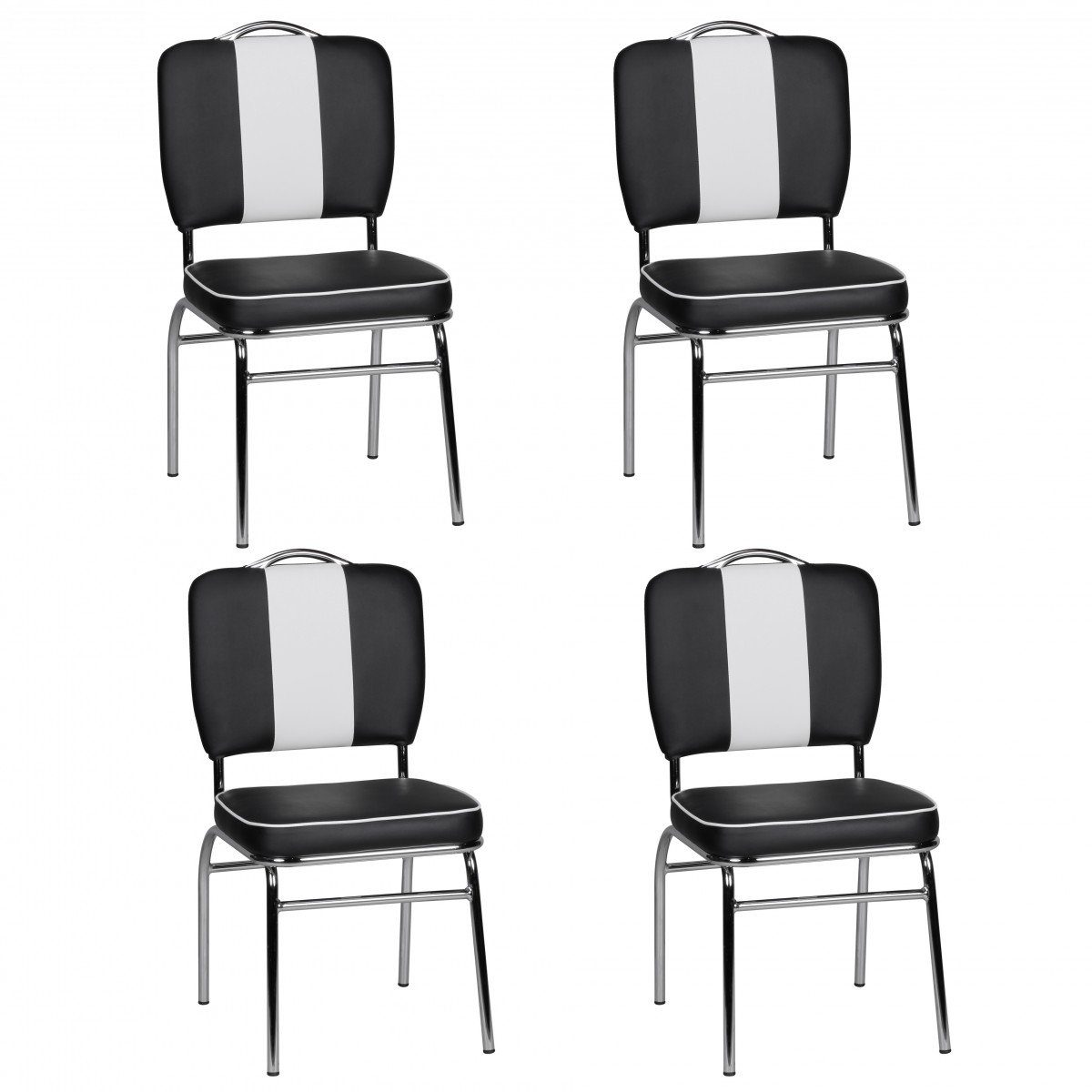 FINEBUY Esszimmerstuhl SuVa2787_4 (Küchenstuhl Schwarz / günstig online kaufen
