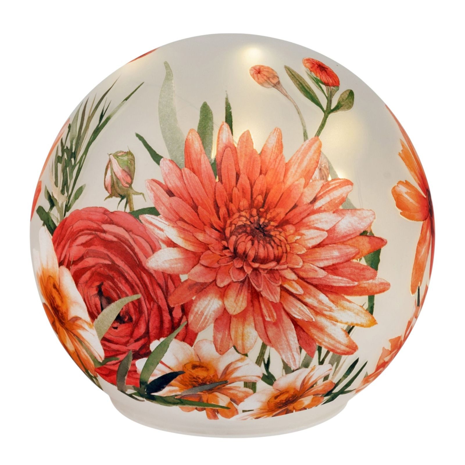 formano LED Dekolicht formano LED Deko Kugel Glas Sommerblumen 15 cm Timer 6h/18h, LED fest integriert