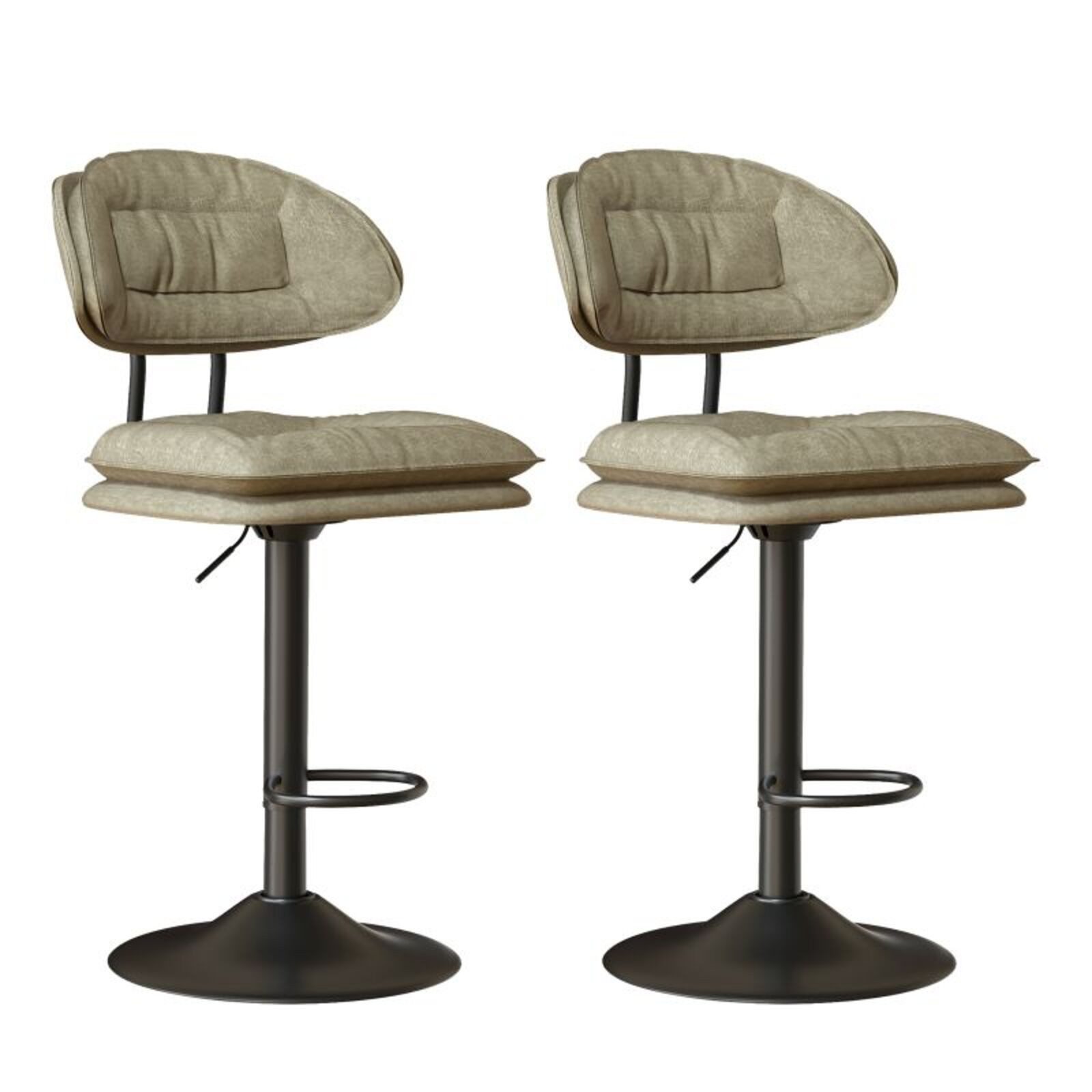 HawthyHome Barhocker 2er Set, Ergonomische Gepolsterte Barstühle mit Rückenlehne (2 St), Höhenverstellbare Doppellagige Barhocker