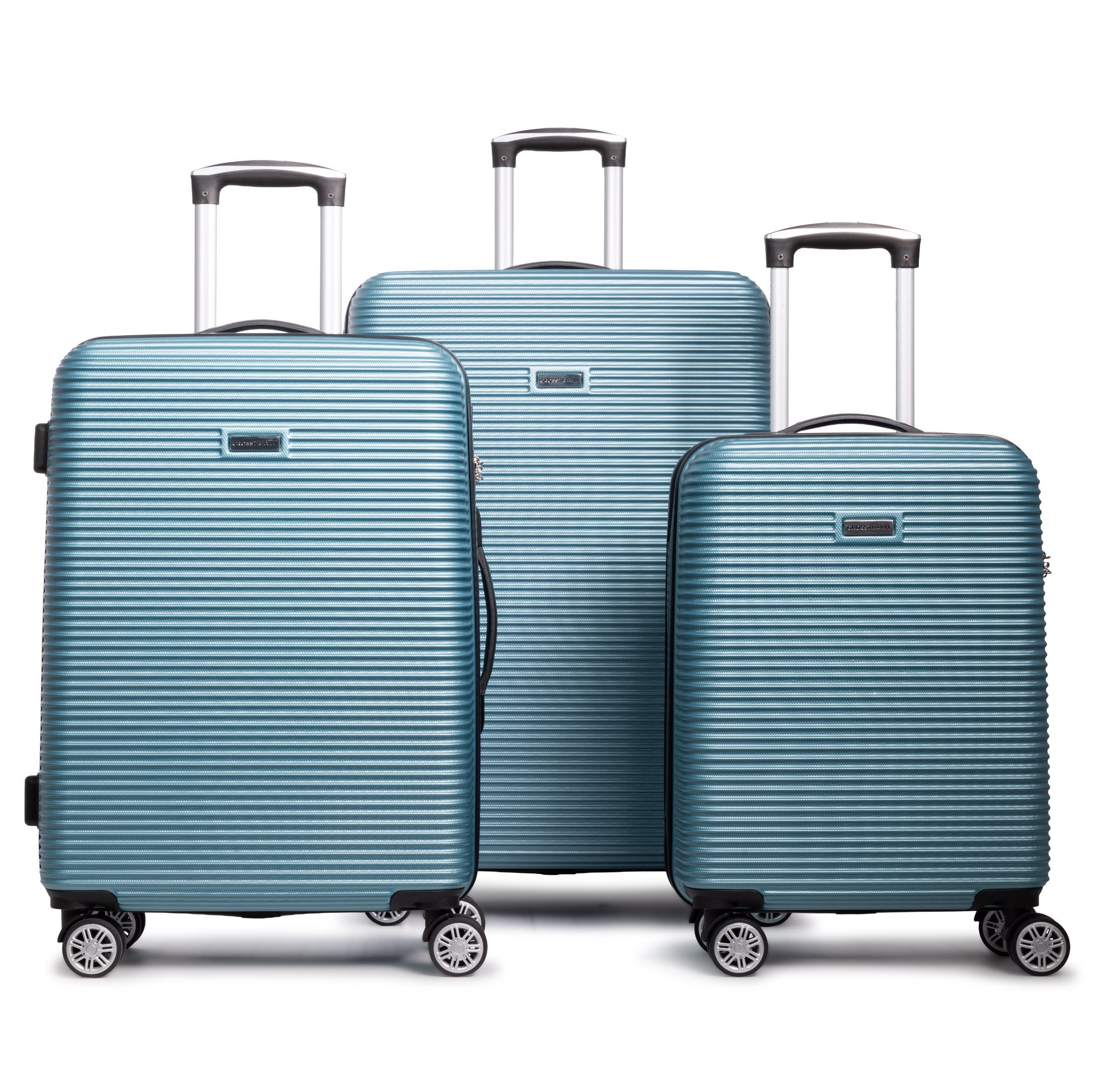 Crosstravel Trolleyset Richmond 2.0, 4 Rollen, (3 tlg., Hartschalen Trolley Set)