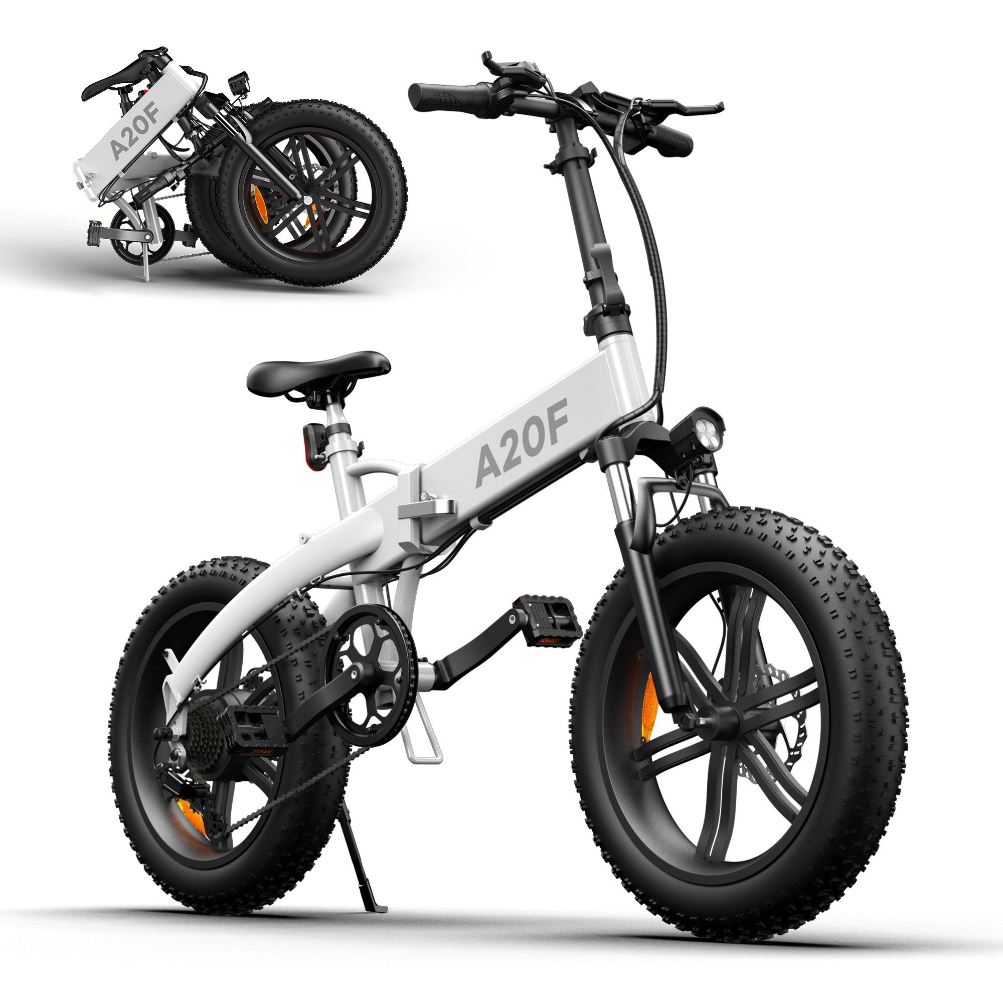 20'' Faltbar Fahrrad Elektrofahrrad E-Bike Electric Bike Klapprad 30km/h Weiß DE 