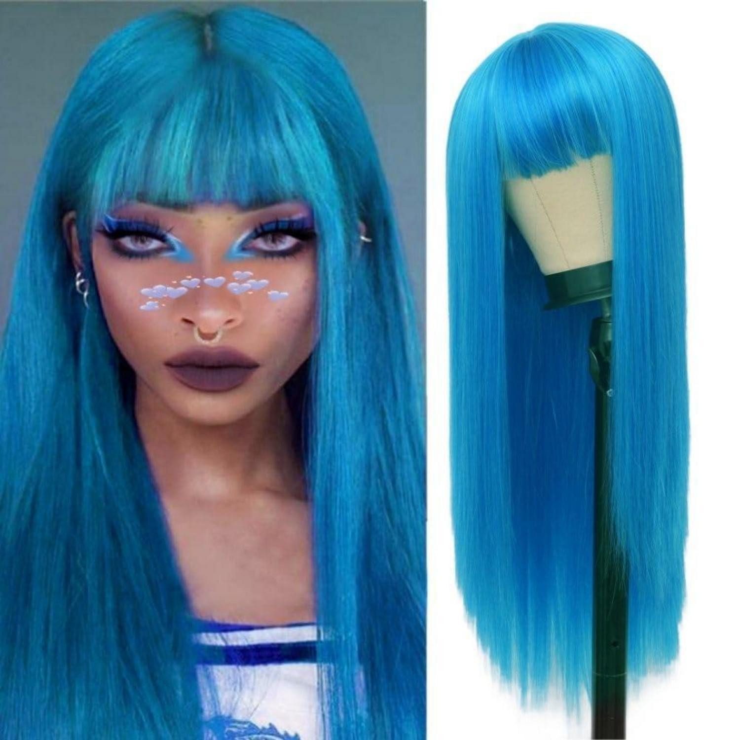 LuxusKollektion Kunsthaarperücke Perücke Synthetisch Pony Frauen Cosplay Halloween Blau