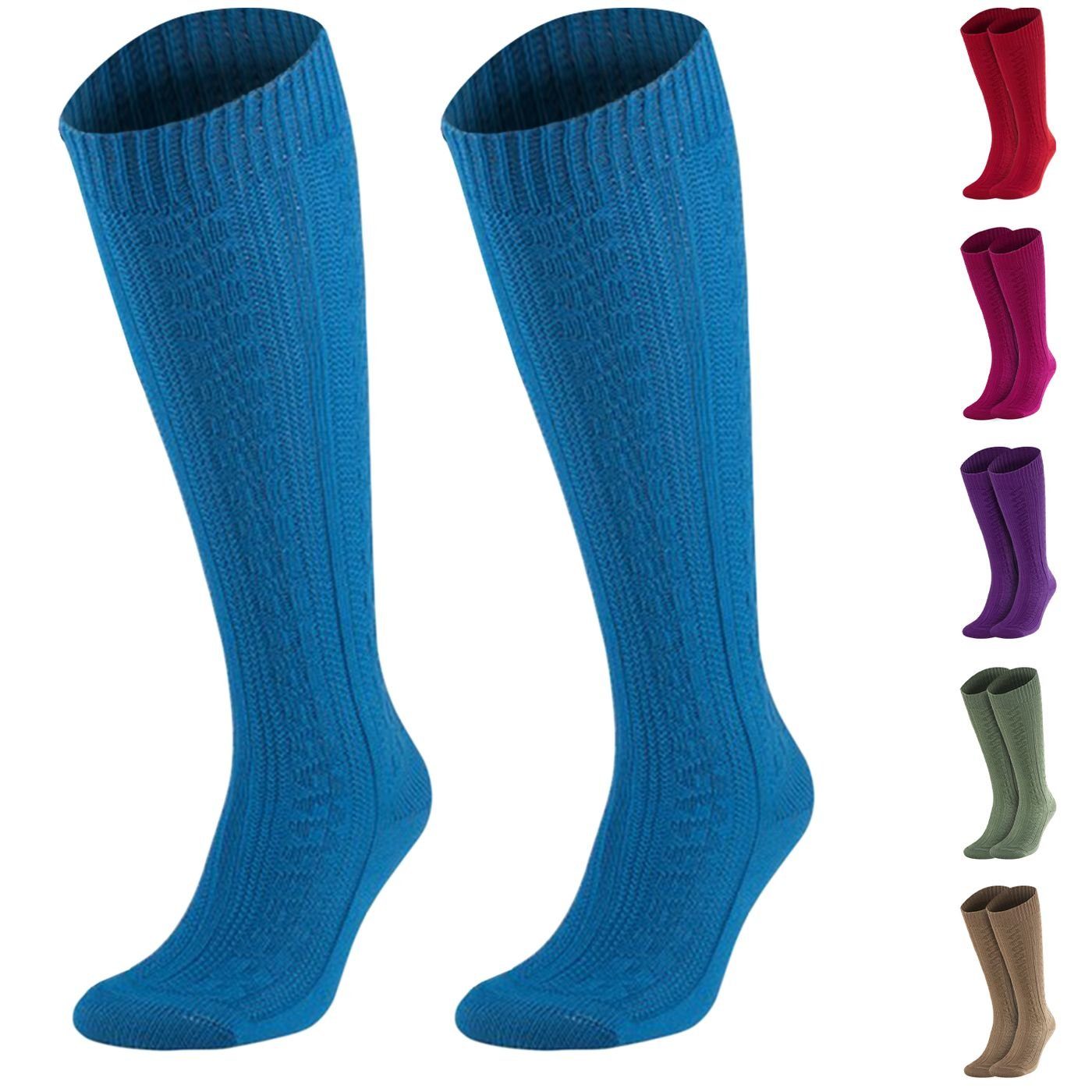 Trachtensocken Trachtensocken Wear Damen Strümpfe German Mittel-Blau GW212