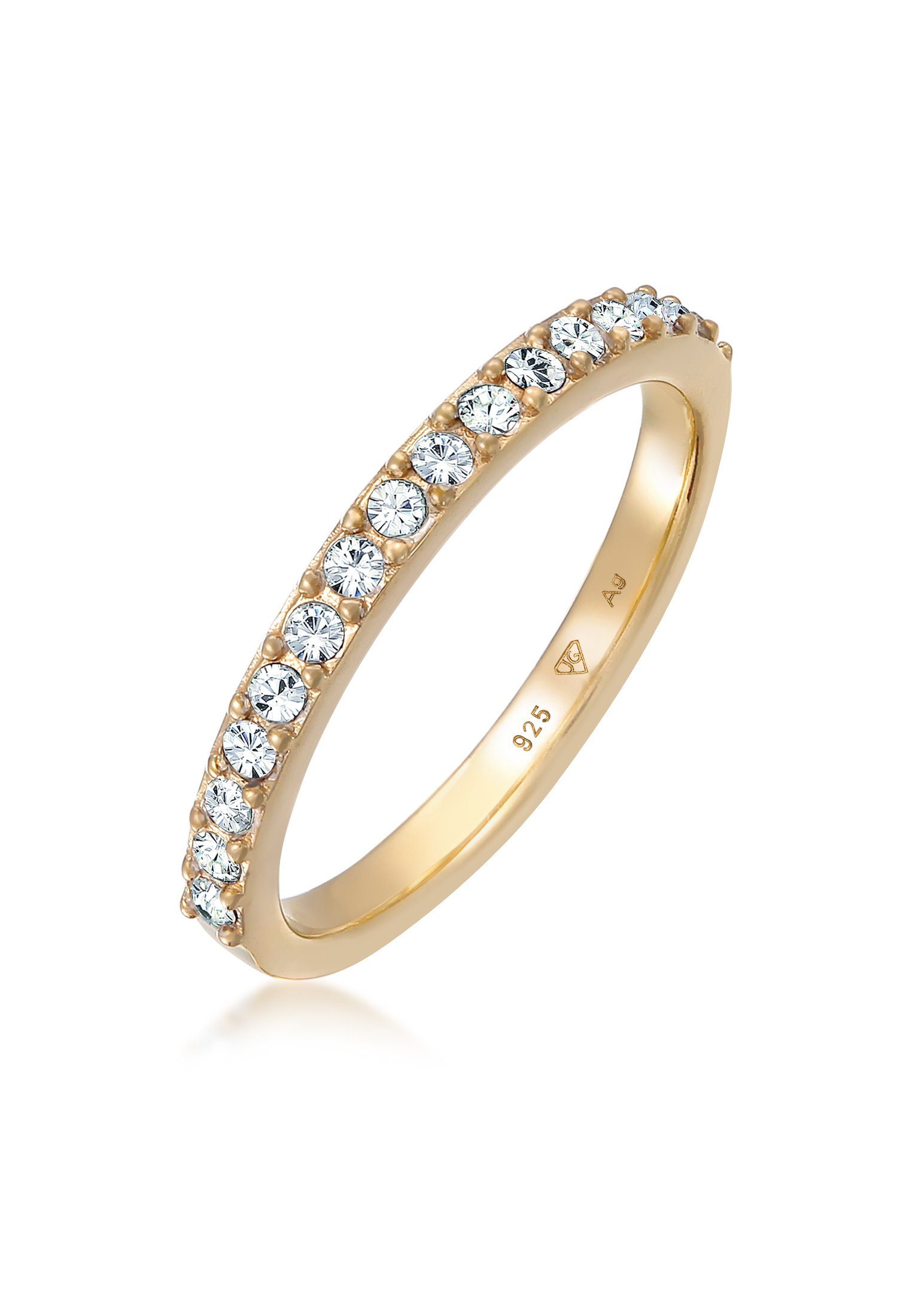 Fingerring Bandring Memoire 925 Silber, mit Kristallen von Swarovski®