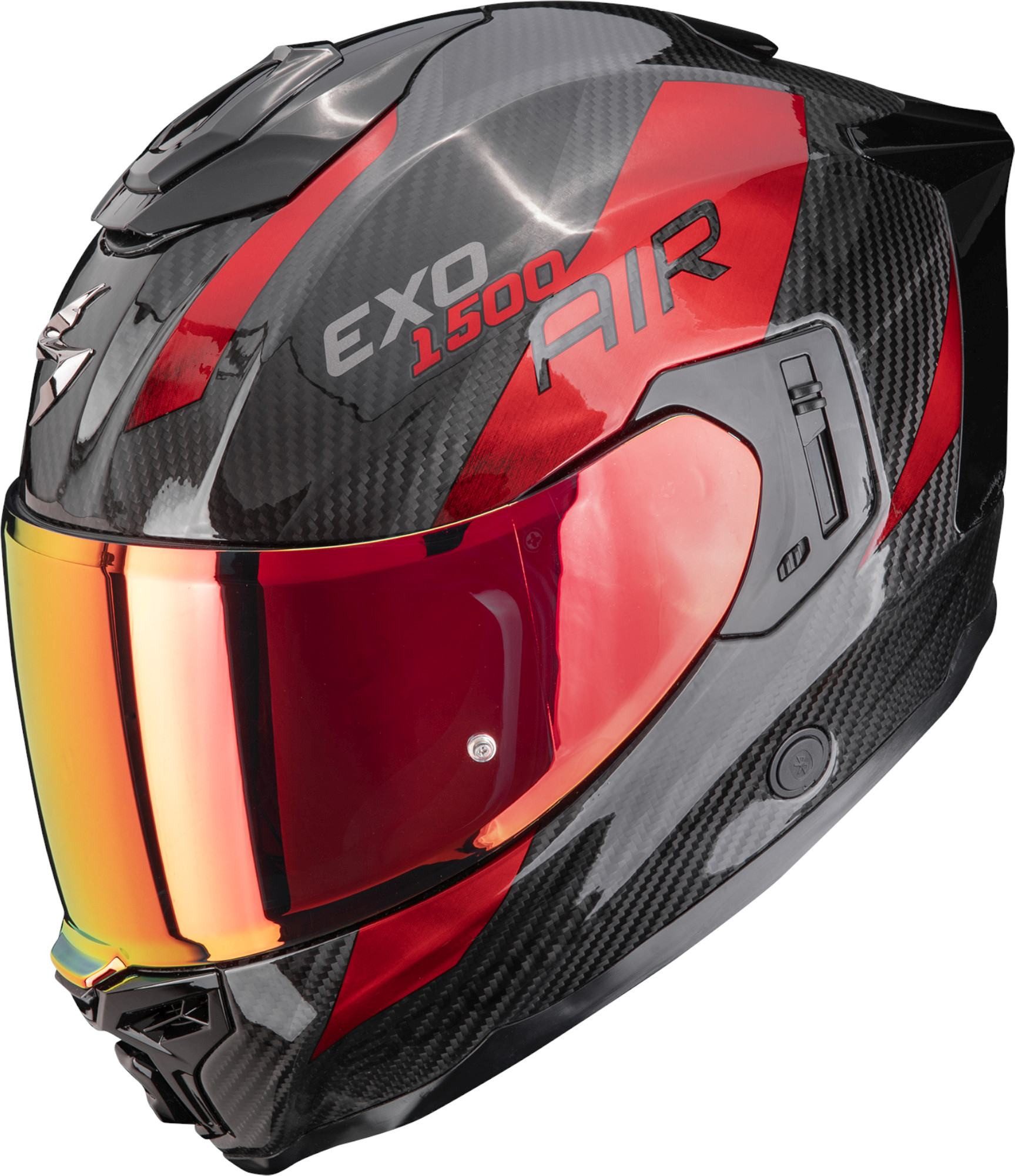Scorpion Exo Motorradhelm Exo-1500 Carbon Air Platted Helm, antifog beschichtet,Notfallsystem-Polsterung (EQRS),geeignet für