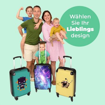 NoBoringSuitcases.com© Kinderkoffer Sternenhimmel - Rosa - Weltraum - Kinder - Junge 55x35x20cm, 4 Rollen, Kindertrolley, Handgepäck, Reisekoffer für Jungen