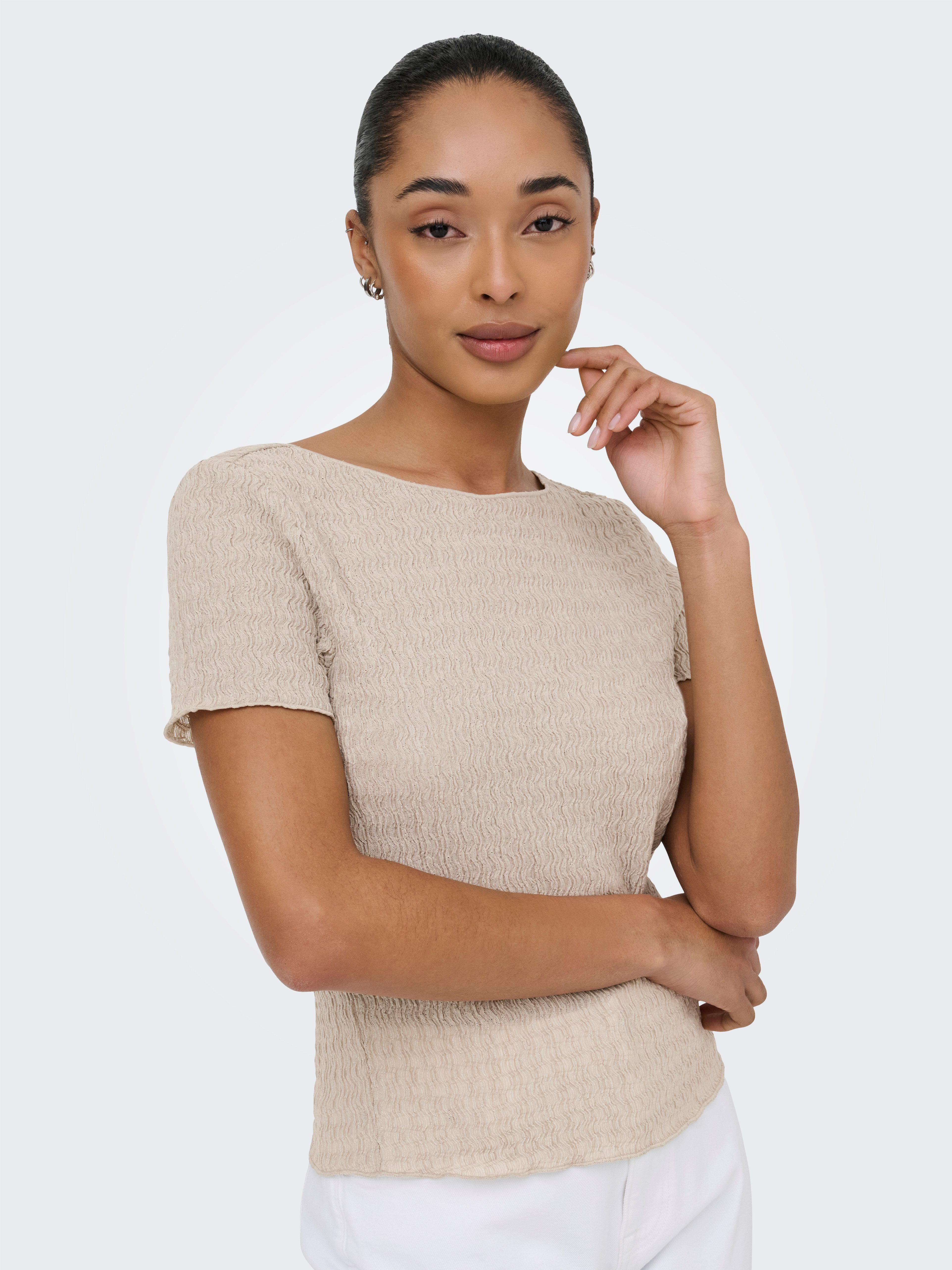 ONLY Kurzarmshirt ONLILSE S/S TOP STRUCTURE JRS NOOS Kunstfaser, regular fi günstig online kaufen