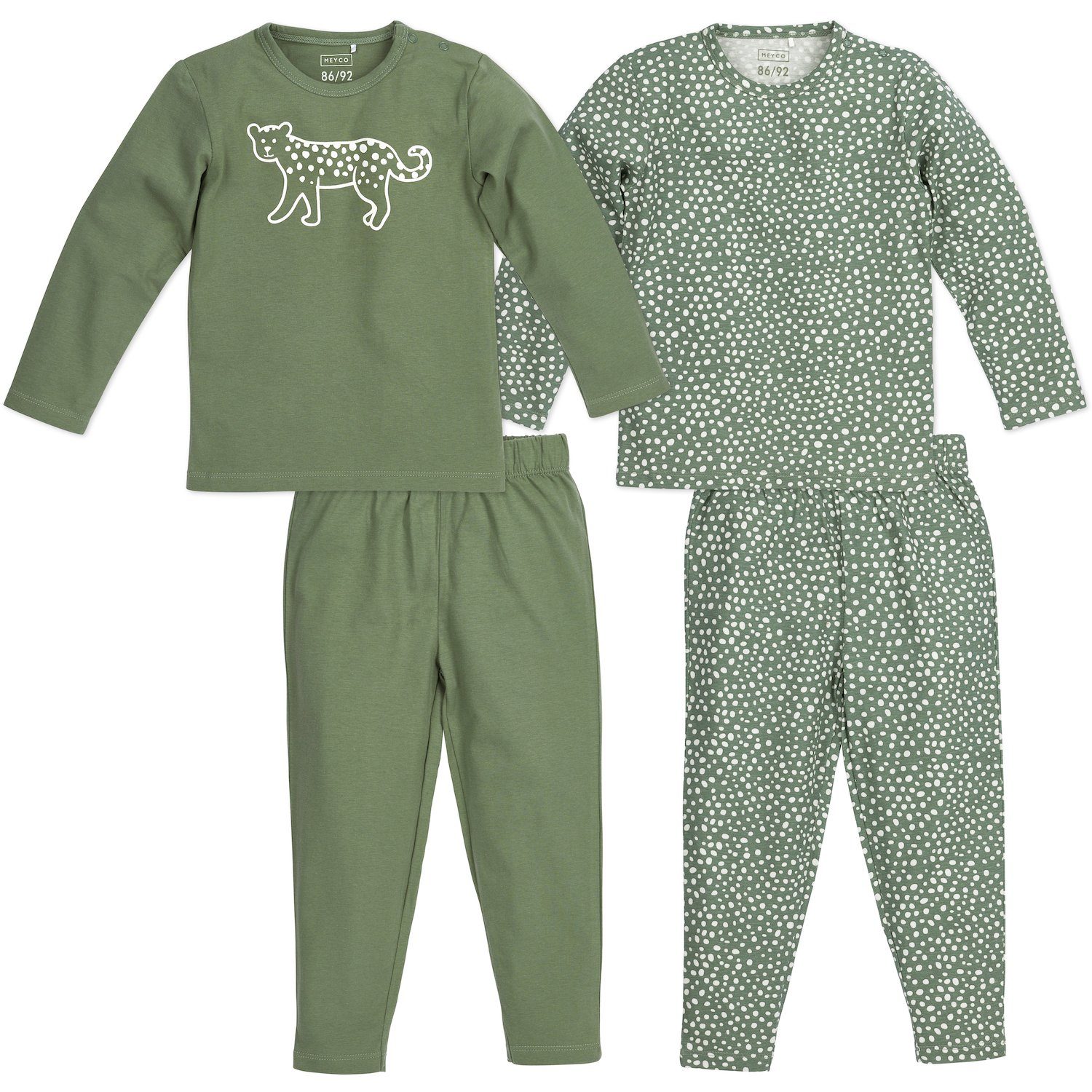 Meyco Baby Pyjama Cheetah Forest Green (2 tlg) 98/104