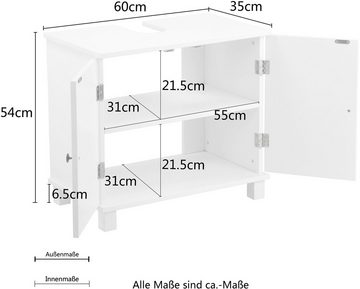 welltime Badmöbel-Set Lucca Komplettset fürs Bad Gästebad WC Landhaus, (Komplett-Set, 2-St., 2 teilig), Badezimmer Möbel Set, Waschbeckenunterschrank und Spiegel