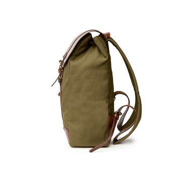 DRAKENSBERG Tagesrucksack »Charly« Oliv-Grün, Cleaner Rucksack im Vintage Design für Damen und Herren, handgemacht