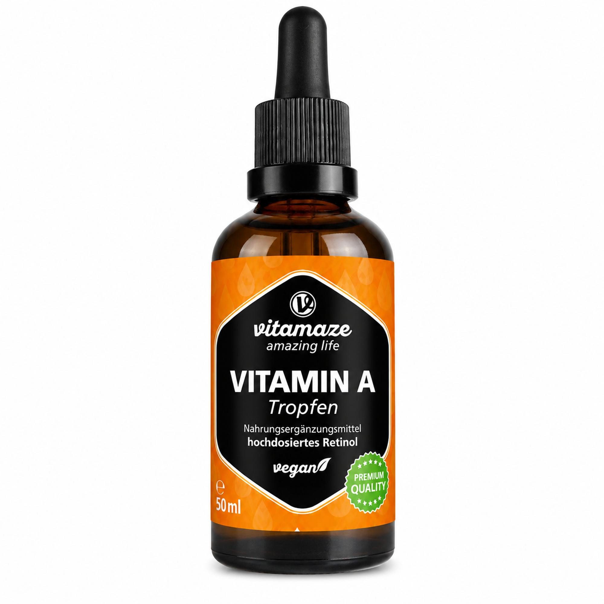 Vitamaze VITAMIN A 500 μg hochdosiert vegan Tropfen Tropfen
