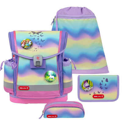 Belmil Schulranzen Classy Plus 2024, 4tlg. Set ab 1. Klasse, Grundschule, für Mädchen "Rainbow Ombre"