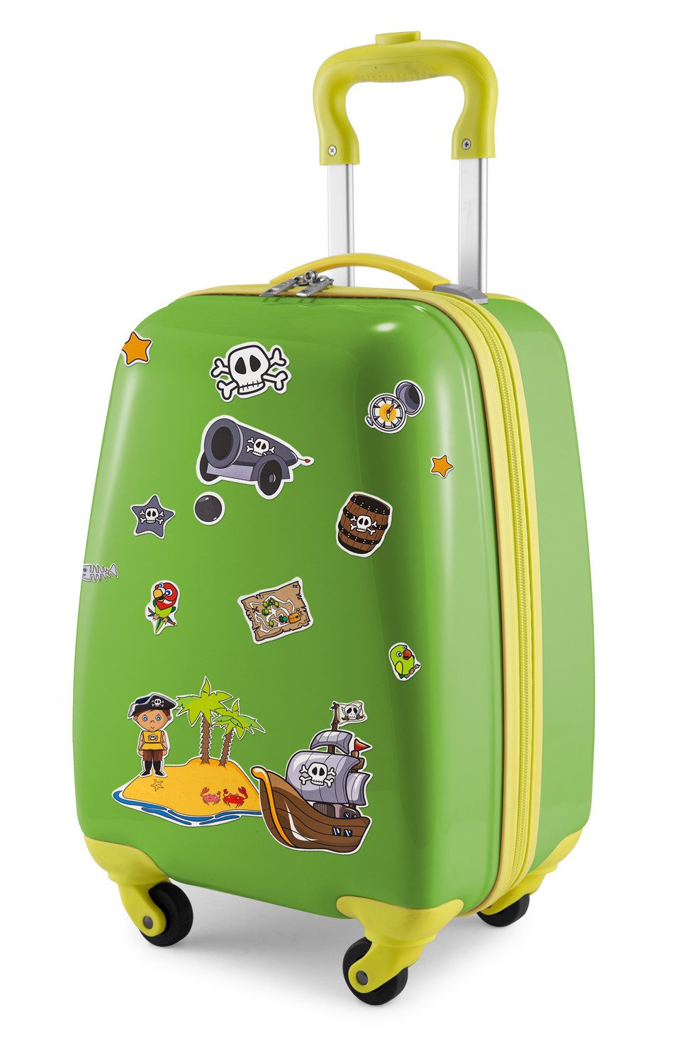 Hauptstadtkoffer Handgepäckkoffer For Kids, 4 Rollen, Kindertrolley mit Piratenaufklebern, ABS / Polycarbonat