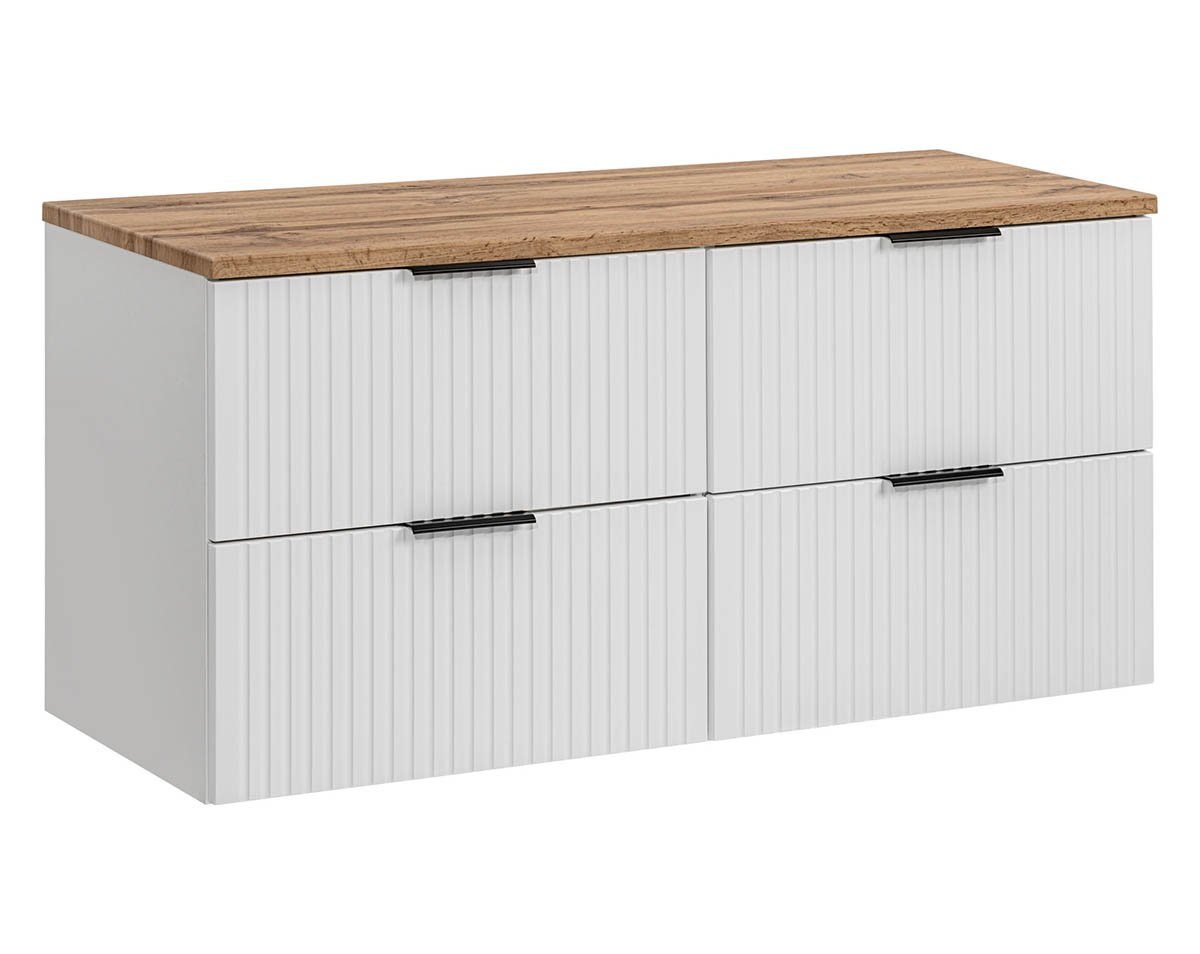 Waschtisch Bella I 99 Cm – Unterschrank Mit 2 Schubkästen, Softclose, Wildeiche Nachbildung, Inkl. Waschbecken