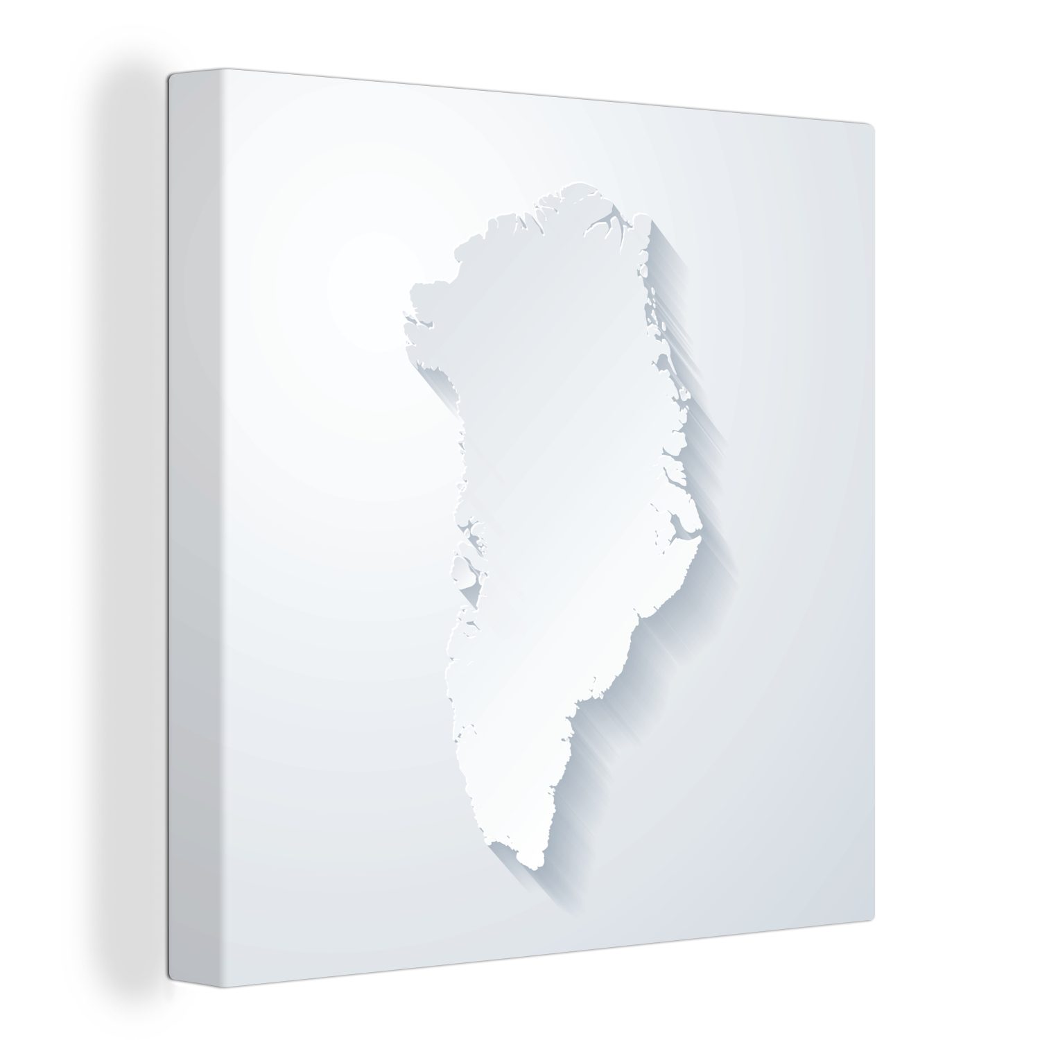 Papierillustration Bilder von Schlafzimmer Leinwandbild Eine schwarz-weiße OneMillionCanvasses® Wohnzimmer St), Grönland, für (1 Leinwand