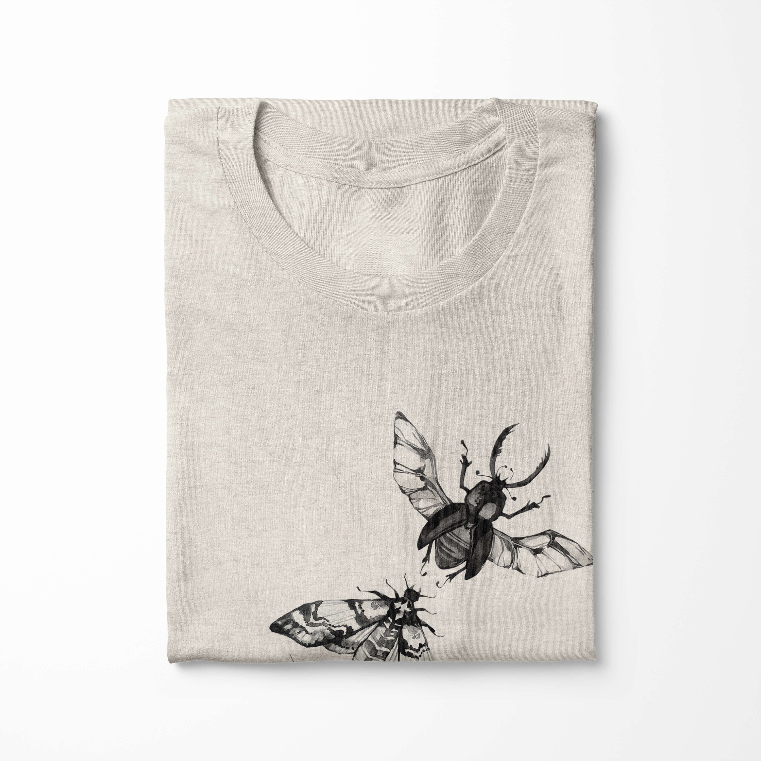 T-Shirt Nachhaltig Shirt Sinus Motiv Insekten (1-tlg) Farbe T-Shirt Herren Ökom 100% Bio-Baumwolle Organic Aquarell Käfer Art