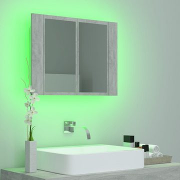 DOTMALL Badezimmerspiegelschrank LED-Bad-Spiegelschrank Betongrau 60x12x45 cm Acryl
