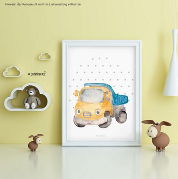 Sunnywall Poster Poster Kinderzimmer Kleine Autos- Little Cars (3er Set), Auto (Set, 3 St), Poster