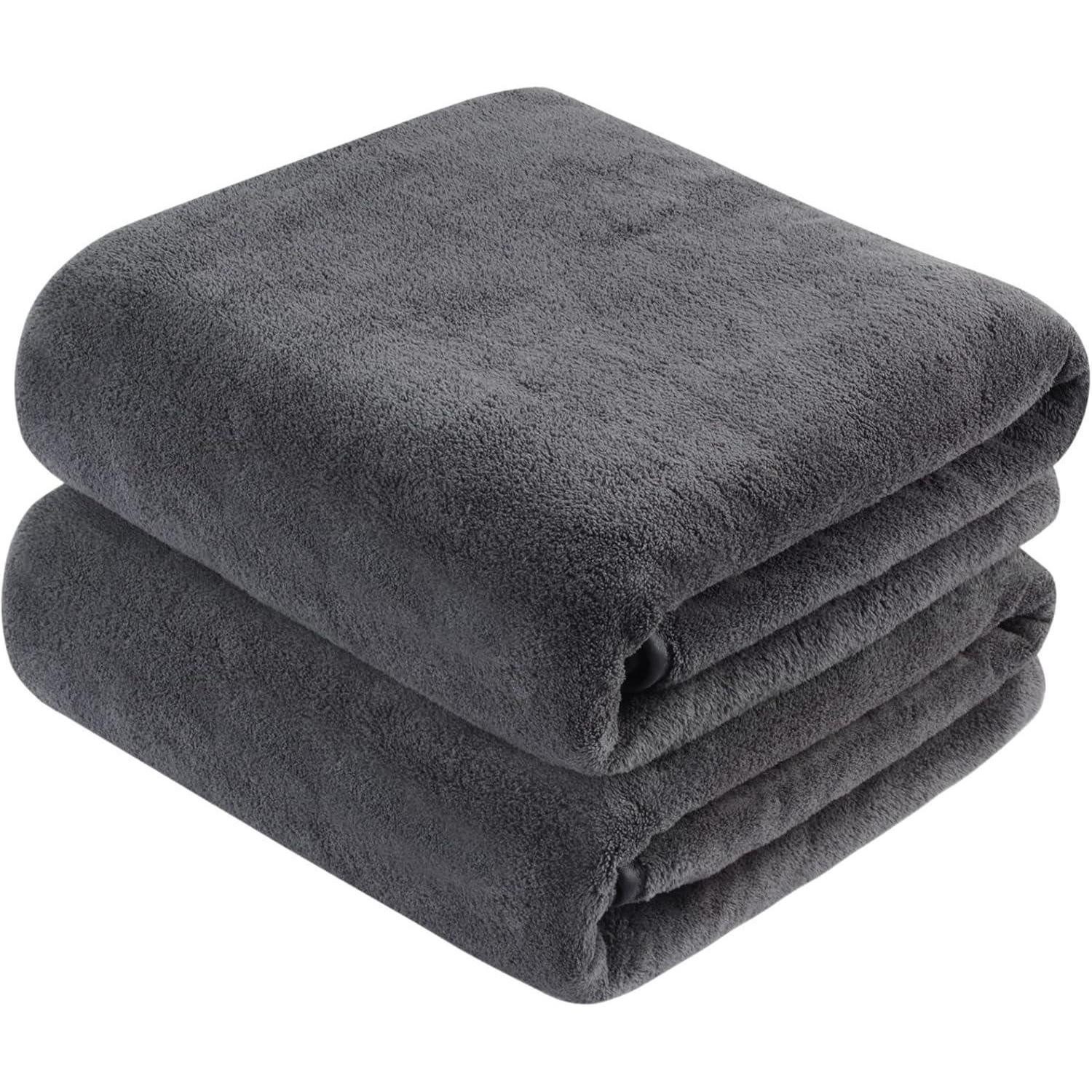 LuxusKollektion Badetuch Microfaser XXL Handtuch Set Schnell trocknend Saugstark 76x152cm