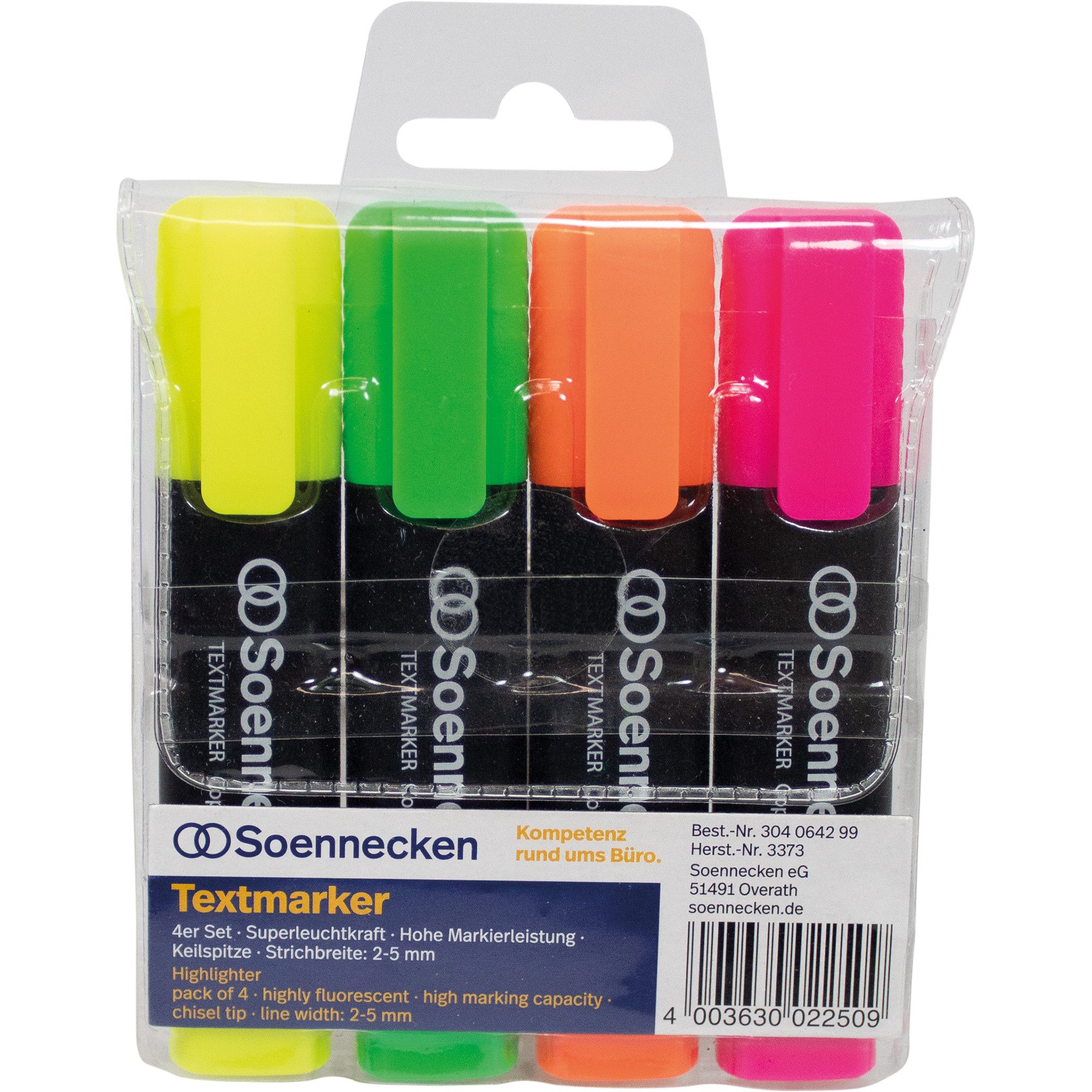 Soennecken Marker Textmarker 3373 sortiert 4 Stück (12 Stück)