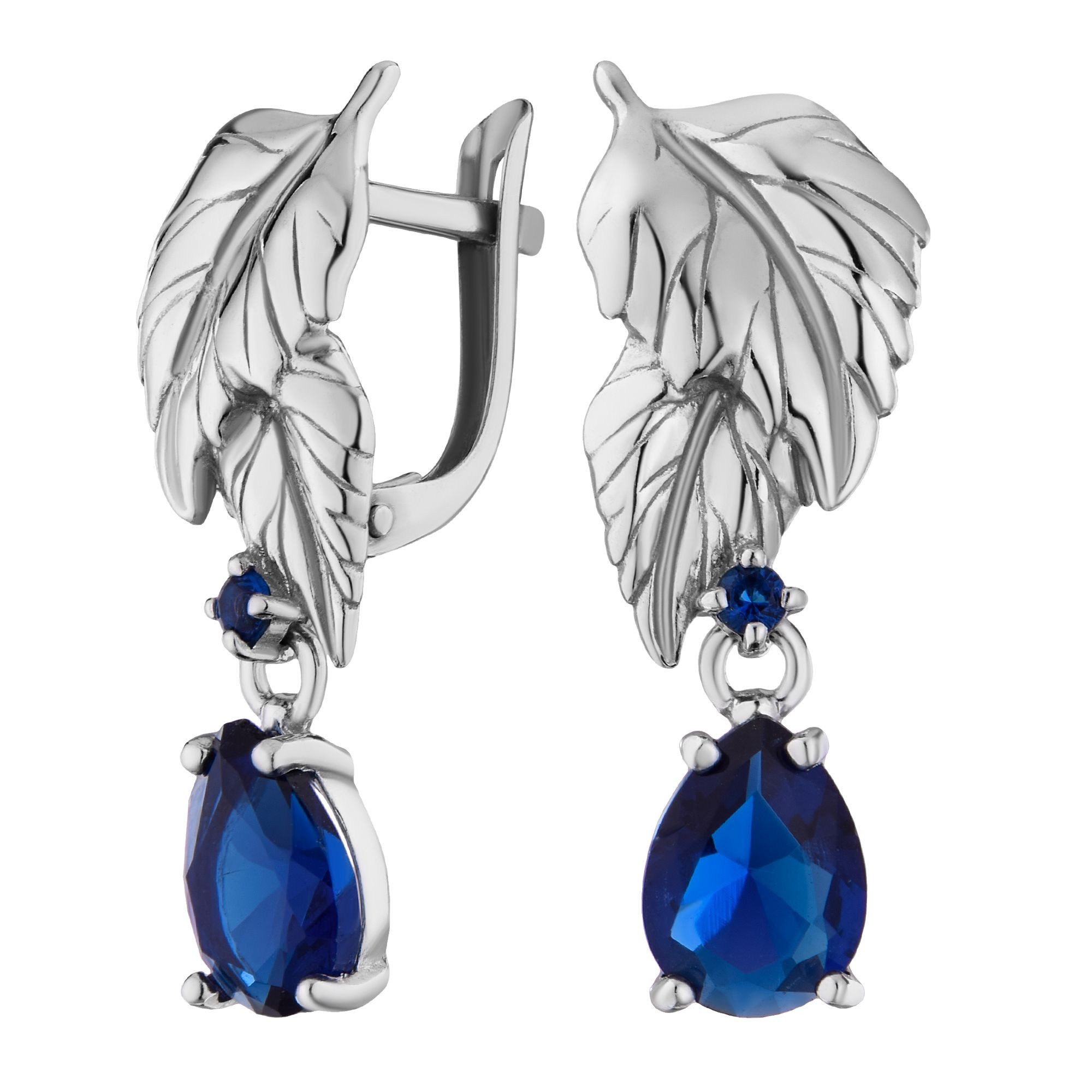 Valentinstagsgeschenk Secretforyou Creolen-Set Ohrringe Kreolen 925 Silber Saphir Ohrschmuck, 925 Sterling Silber, blau