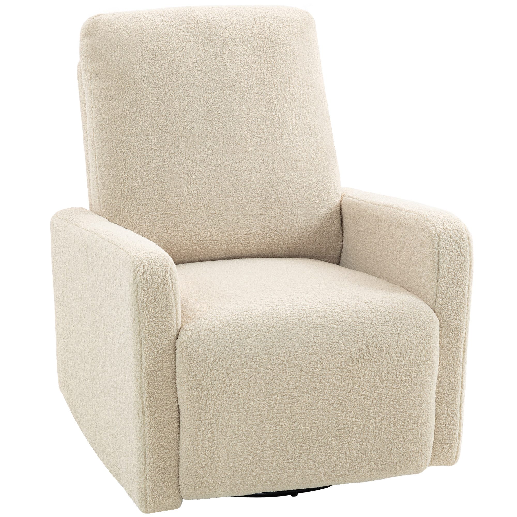 HOMCOM Relaxsessel Verstellbarer Rückenlehne (Liegesessel, 1-St., Fernsehsessel), 360° drehbar, Beige