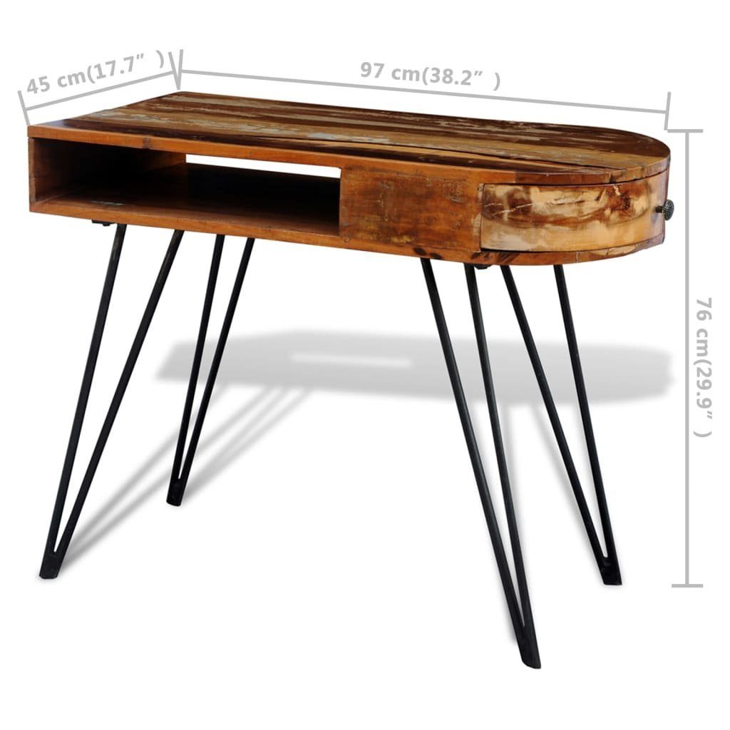 vidaXL Schreibtisch Eisenbeinen Tisch mit Altholz
