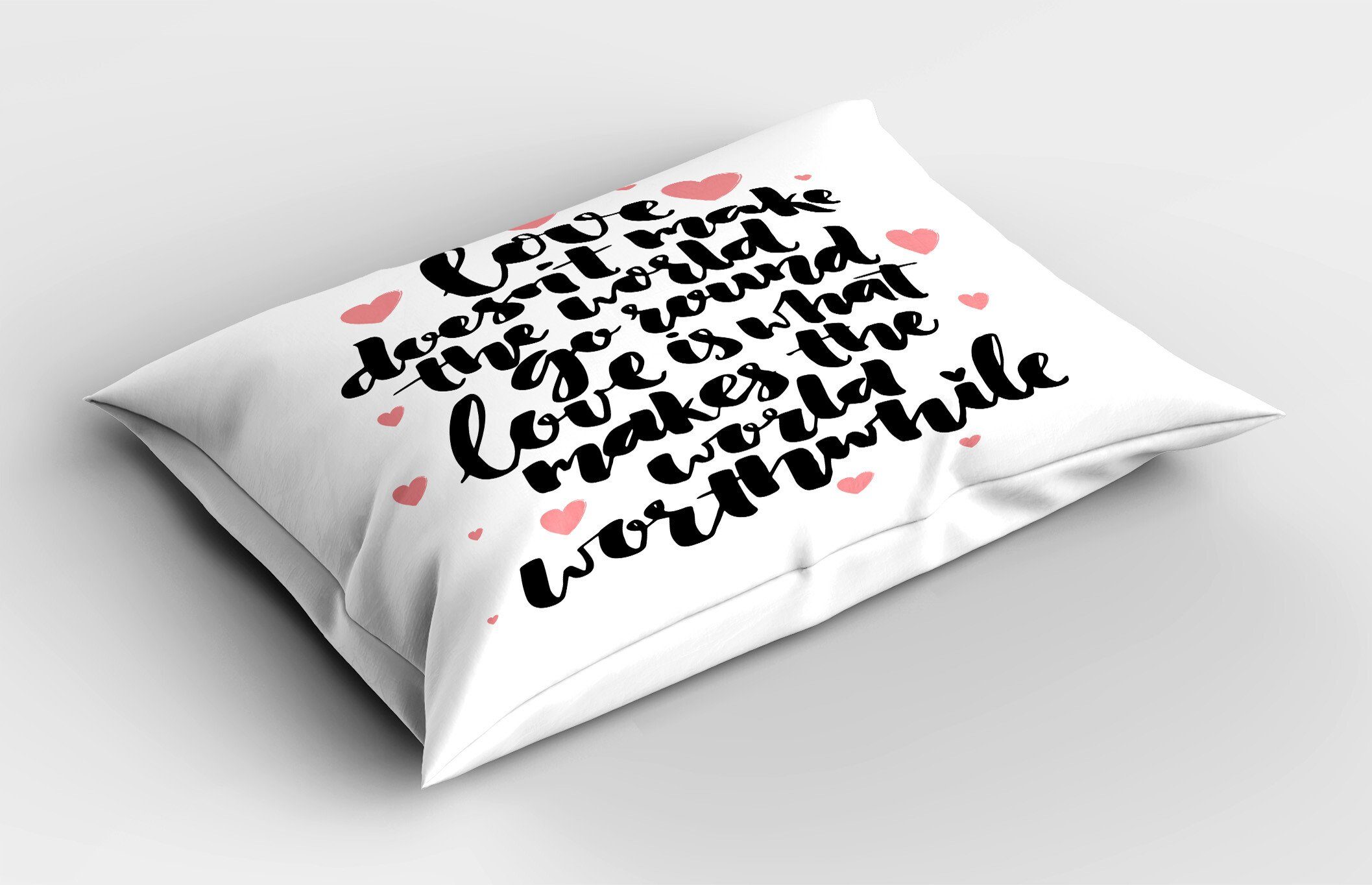 Abakuhaus Kissenbezug, King Dekorativer Worte Gedruckter Liebe (1 Standard Kissenbezüge Size Einfache Stück), Typografie Zitat