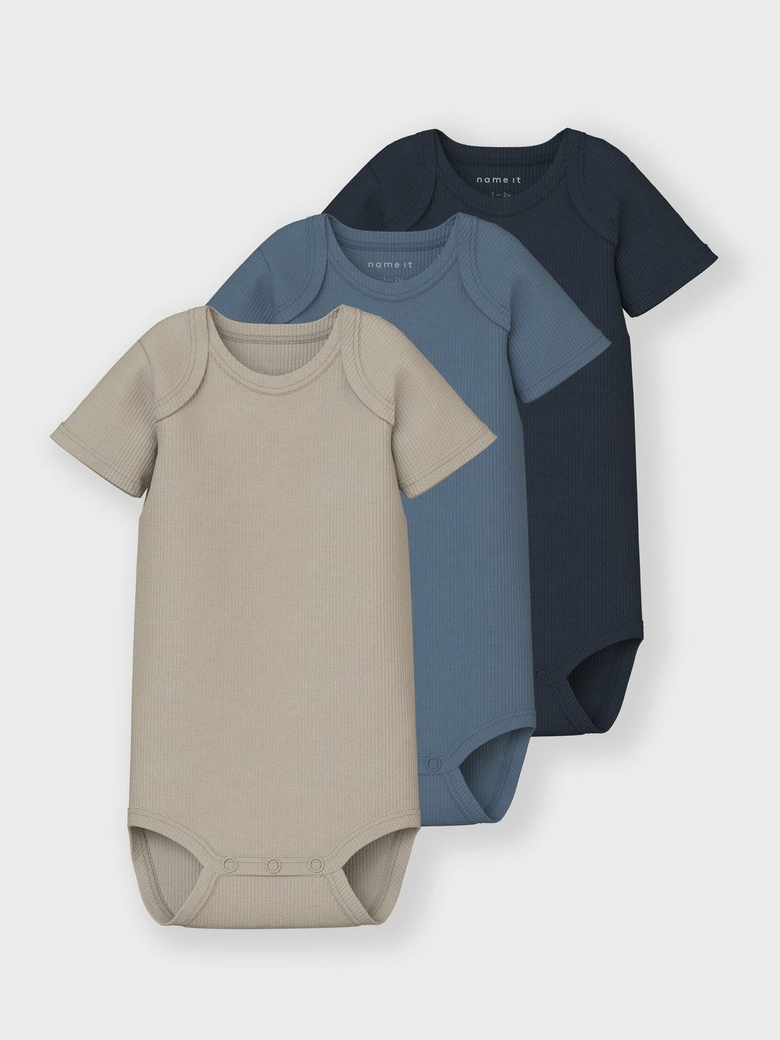 Name It Kurzarmbody NBNBODY 3P SS SOLID RIB NOOS (Packung, 3-tlg)