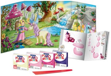 H-Erzmade Modelliermasse FIMO kids Modellier-Set Form & Play 'Unicorn' Leve