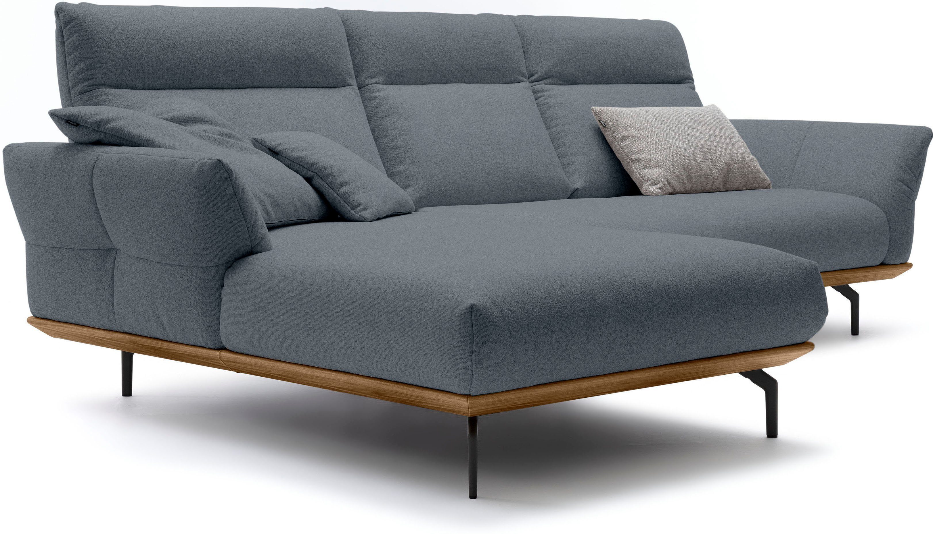 hülsta Winkelfüße cm in Breite Sockel sofa Nussbaum, 298 Umbragrau, Ecksofa hs.460, in