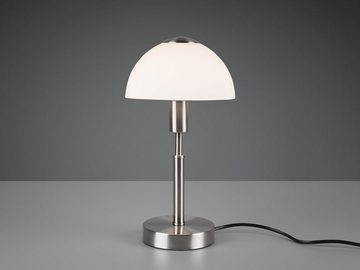 meineWunschleuchte LED Nachttischlampe, Dimmfunktion, LED wechselbar, Warmweiß, Bauhaus-stil Pilz-Lampe per Touch dimmbar, Glas Lampenschirm, H: 33cm