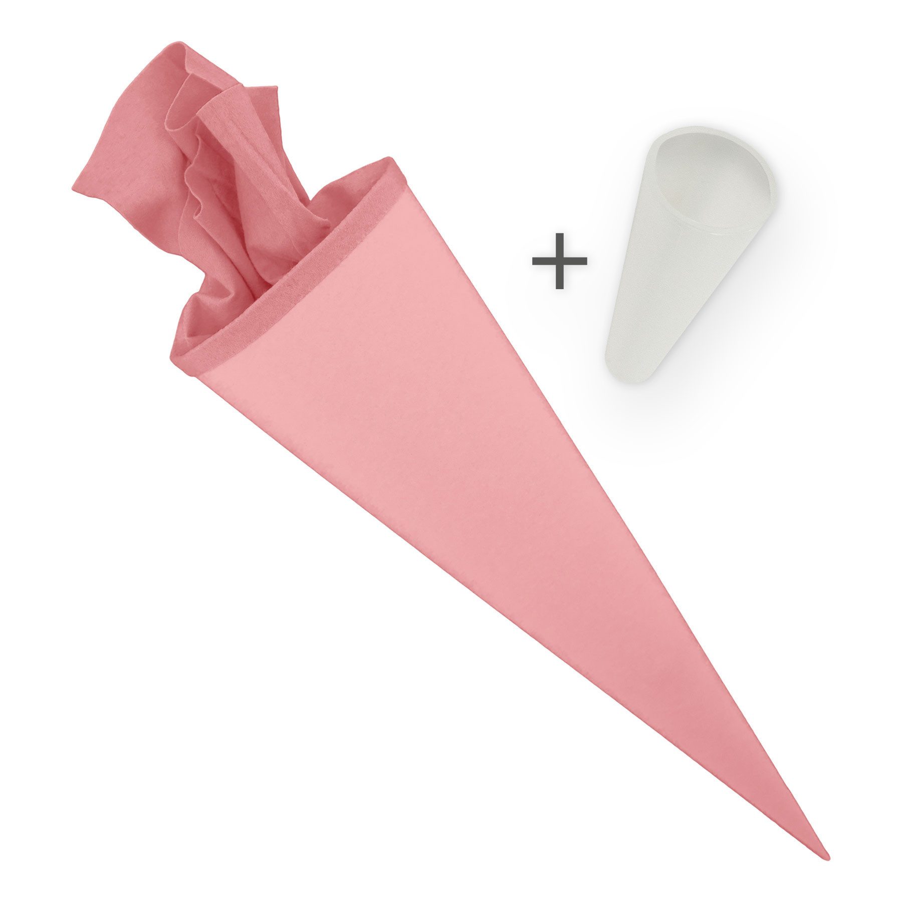 itenga Schultüte itenga Set Rosa Bastelschultüte Rohling 70 cm rund + Schultüten Spitze