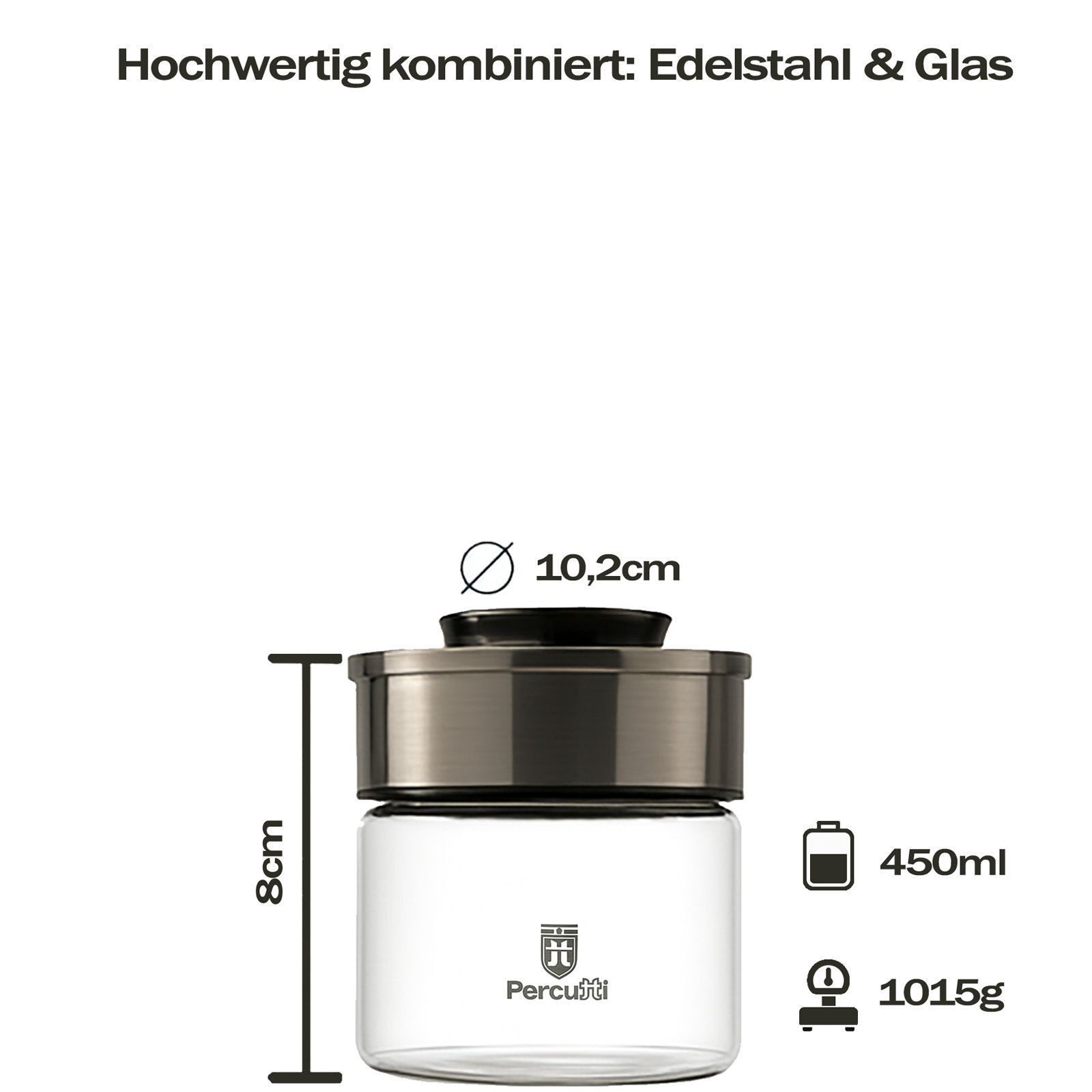 BURI Vorratsglas Vakuum Vorratsdosen 450-1950ml Vorratsgläser Vakuumdeckel luftdicht, Glas, (3-tlg) – Bild 3 von 5