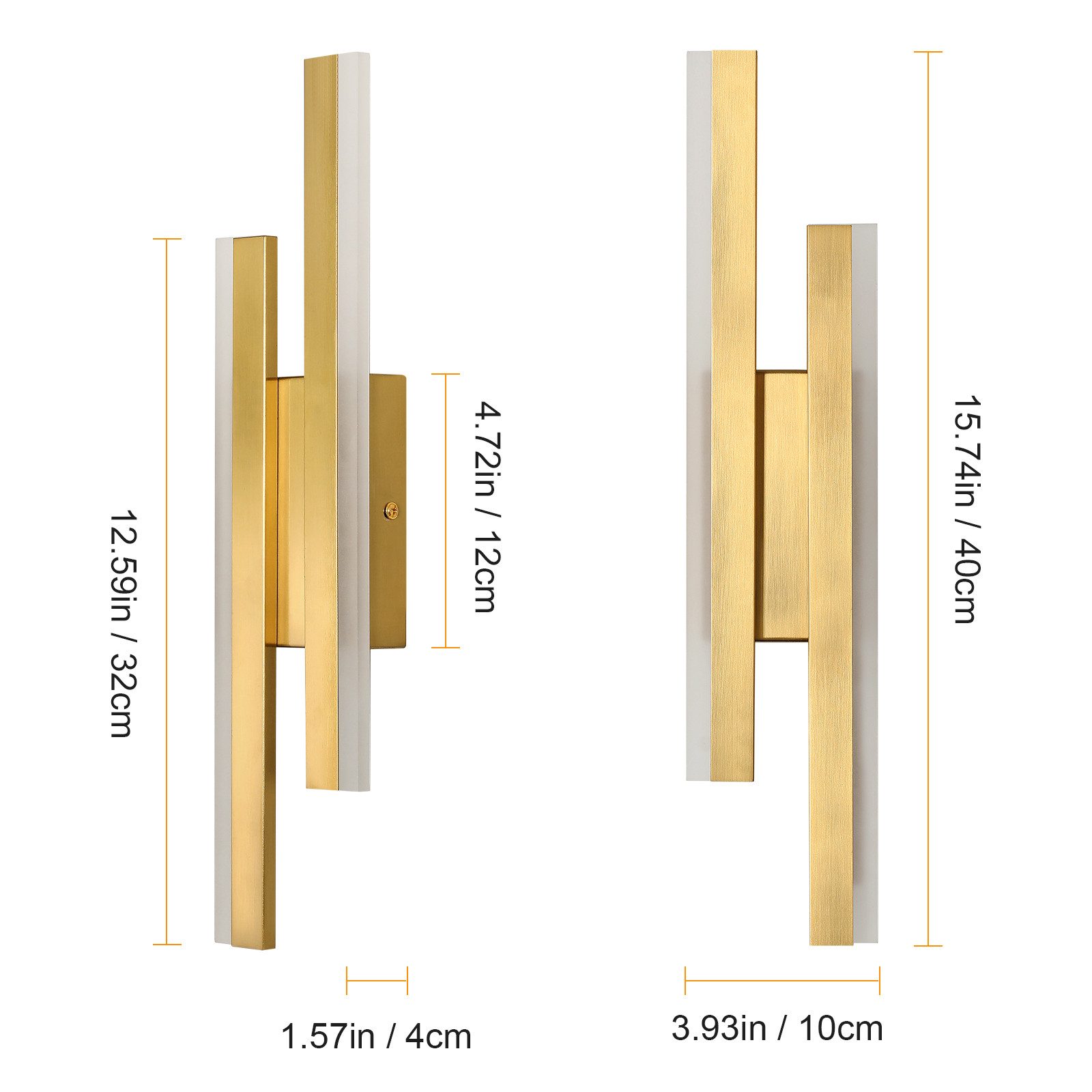 Riserva LED Wandstrahler Einfache LED Lampe,dekorative Acryllampe,16W warmes Licht 3000K, LED wechselbar, Einfach zu installieren, energiesparend, für Flure, Gänge