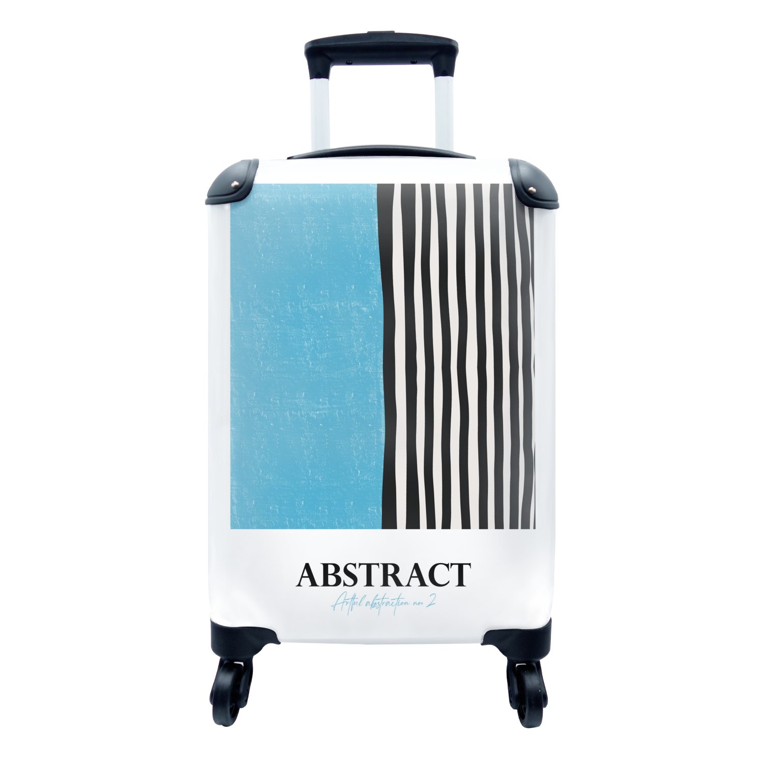 MuchoWow Handgepäckkoffer Blau - Muster - Abstrakt, 4 Rollen, Reisetasche mit rollen, Handgepäck für Ferien, Trolley, Reisekoffer
