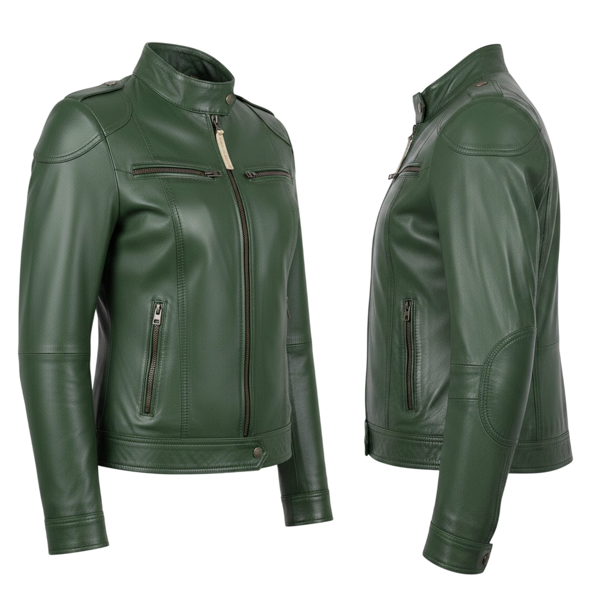 German Wear Lederjacke Trend 412J Grün Damen Lederjacke Jacke aus Lamm Nappa Leder grün