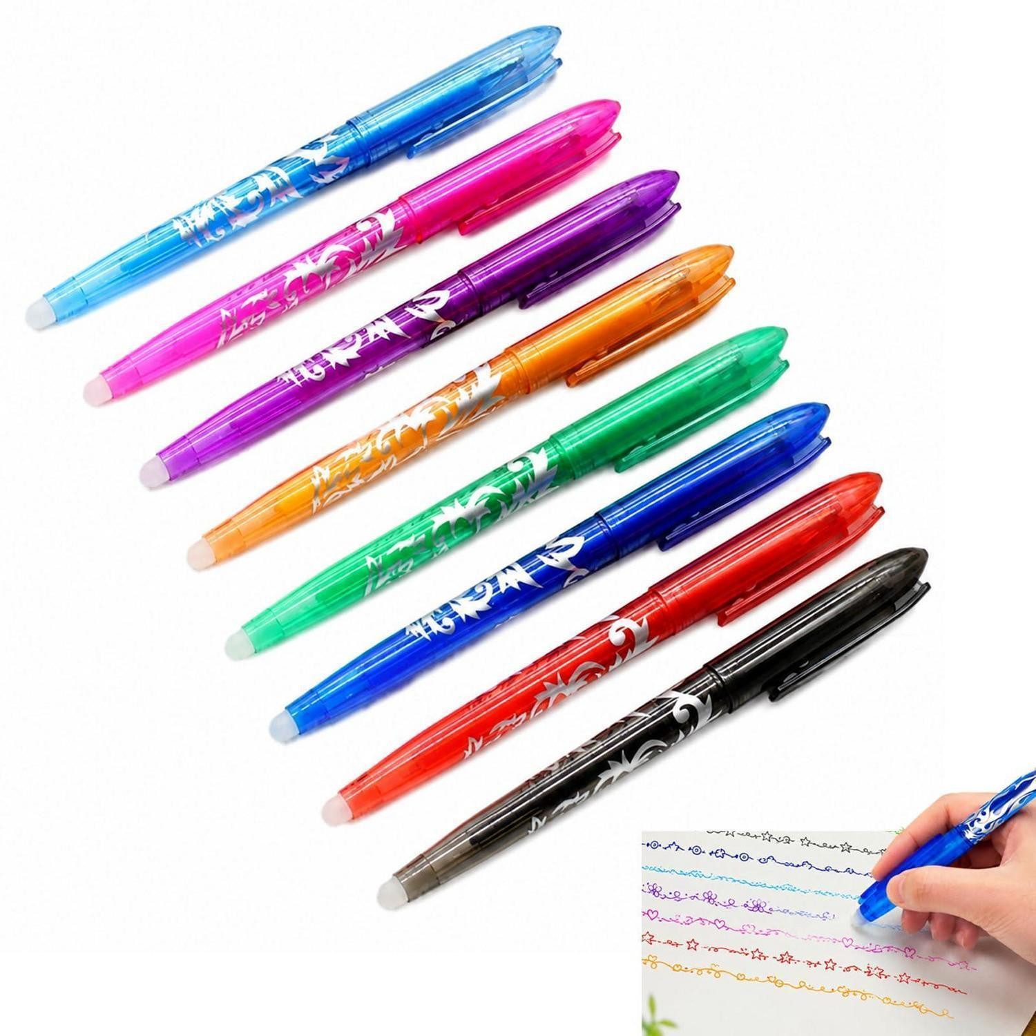 LuxusKollektion Kugelschreiber Radierbare Textmarker Stifte 8er Set 0.5mm