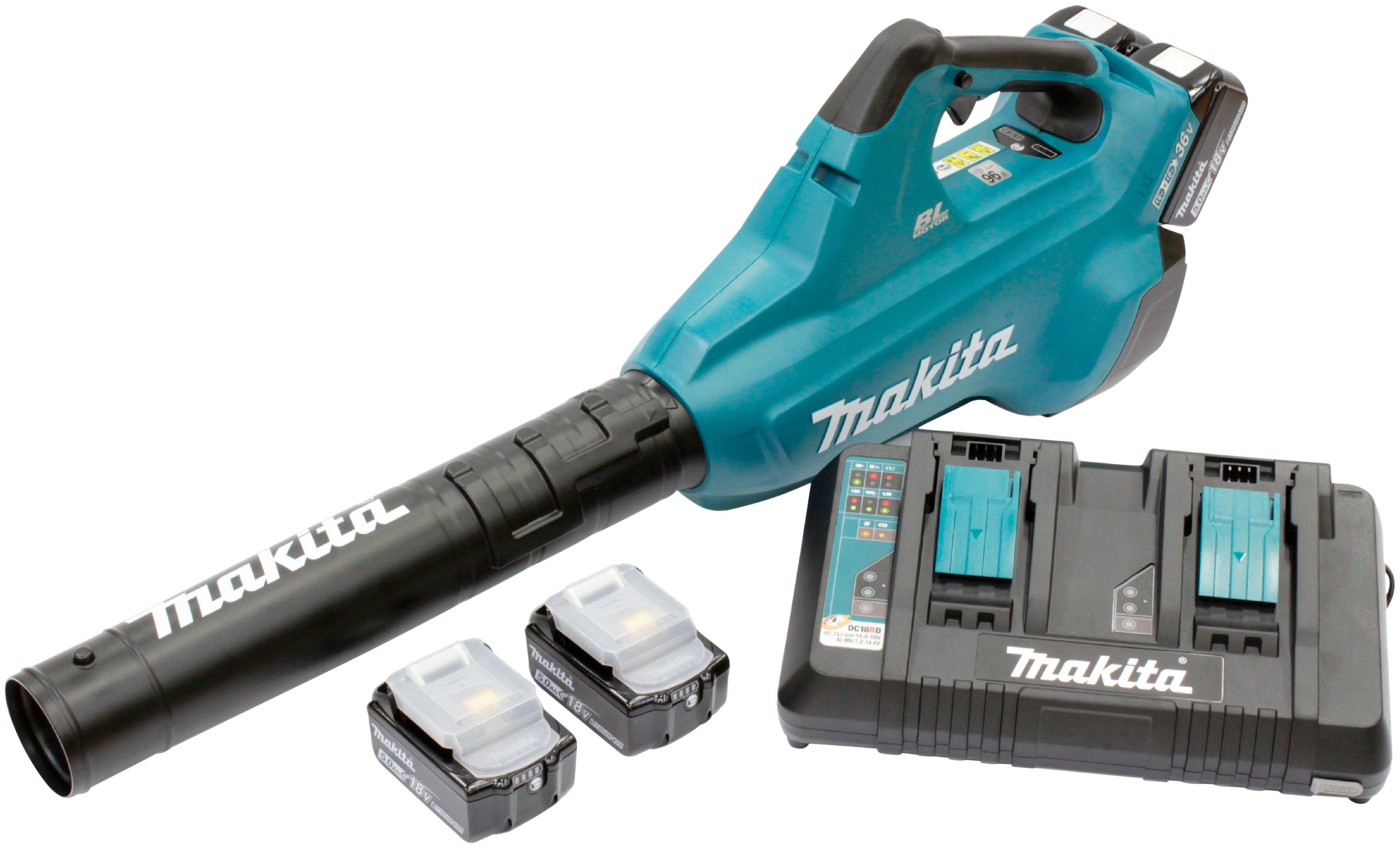 MAKITA AkkuGebläse »DUB362PT4«, 2 x 18 V, inkl. 4 Akkus und Ladegerät