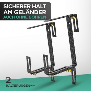 Kamelio Blumenkastenhalter 2xBalkonkasten Halterung Blumenkasten verstellbar, bis 30 kg belastbar, 2-St., 2er Set