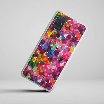 DeinDesign Handyhülle bunt Punkte Wasserfarbe Overlapped Watercolor Dots, Samsung Galaxy A51 Silikon Hülle Bumper Case Handy Schutzhülle