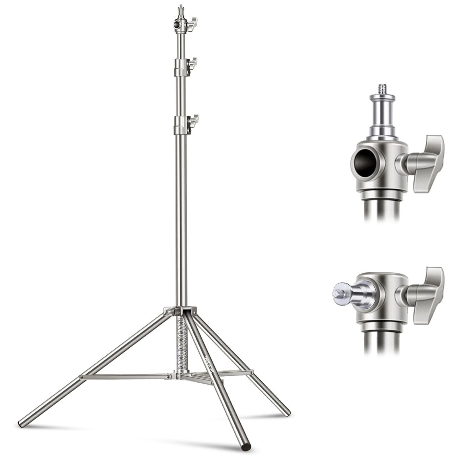 Neewer ST-300SS 3m Edelstahl-Stativ Heavy Duty federbelastet Lampenstativ (höhenverstellbar von 108 bis 300 cm)