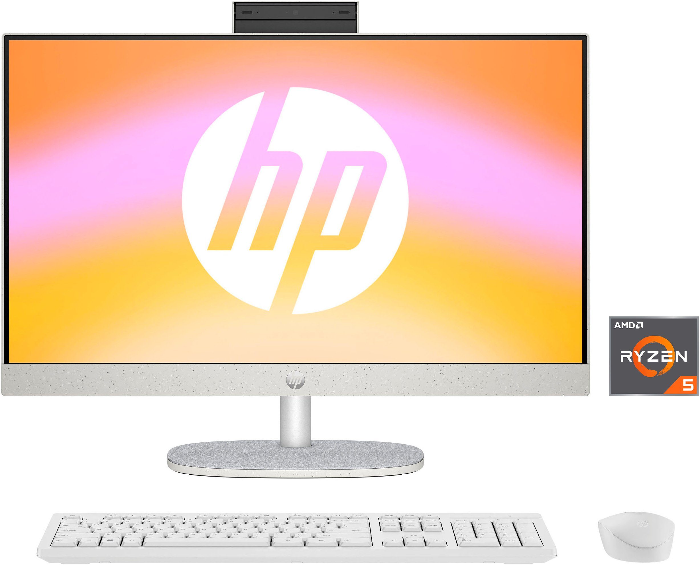 HP 24-cr0229ng All-in-One PC (23,8 Zoll, AMD Ryzen 5 7320U, Radeon 610M, 16 GB RAM, 512 GB SSD)