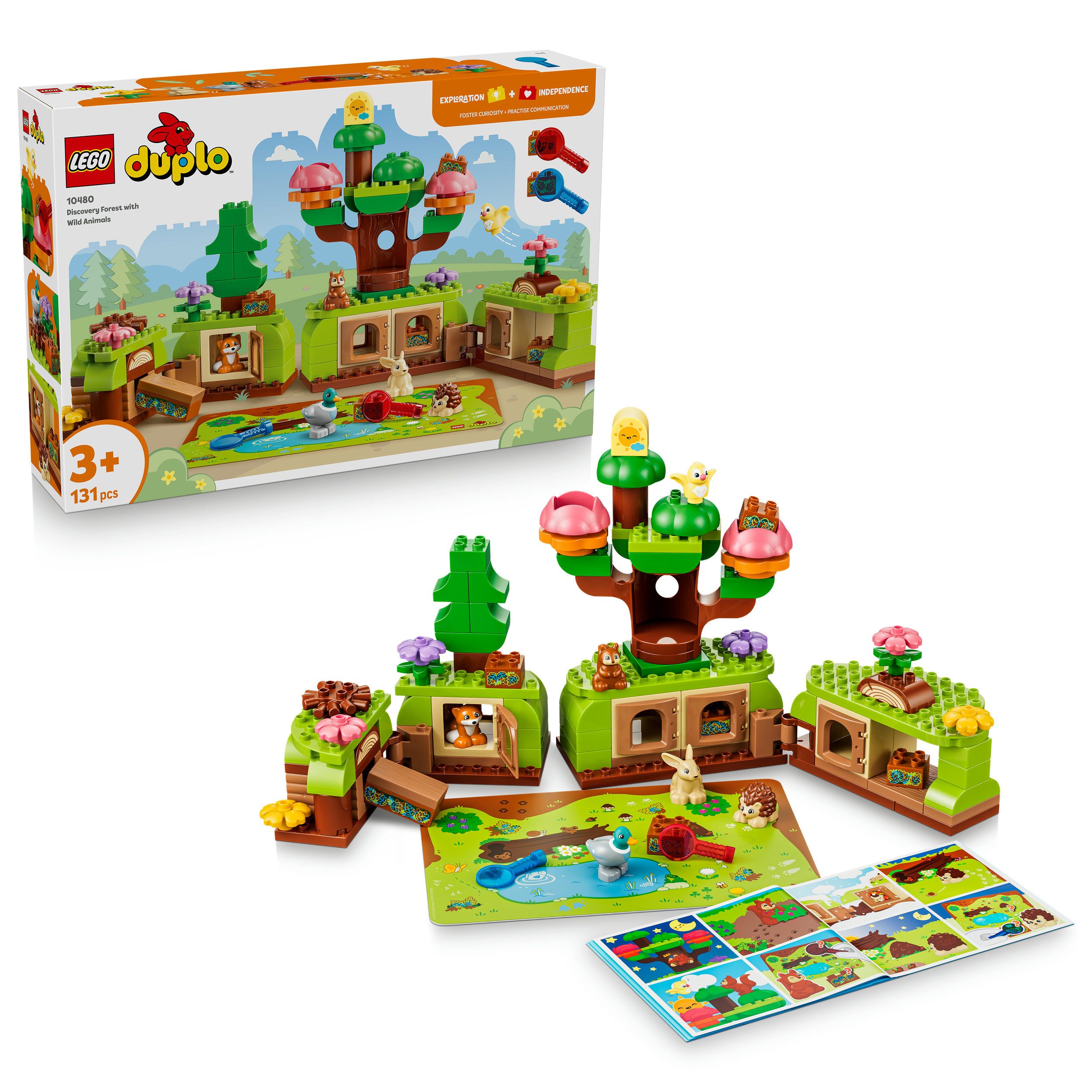 LEGO® Wald mit wilden Tieren (10480), LEGO DUPLO Town Konstruktionsspielsteine, (131 St), Made in Europe