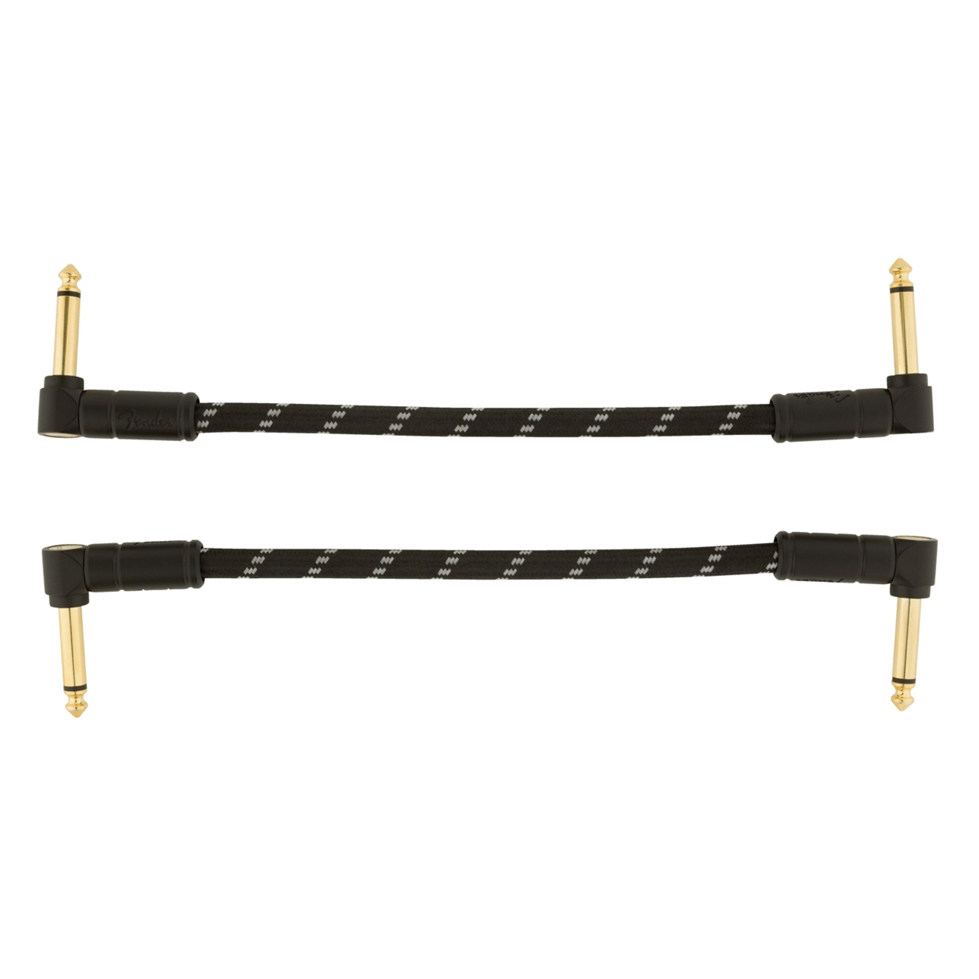 Fender Audio-Kabel, Deluxe Tweed Patch Cable BLK 15 cm - Stereo Patchkabel