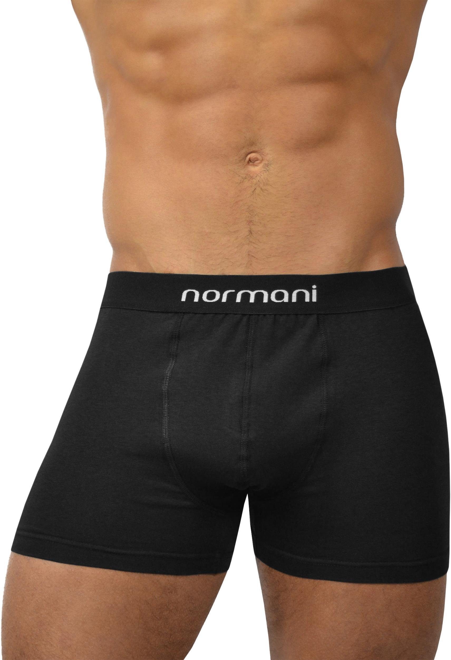 normani Retro aus Boxer atmungsaktiver 6 Black Baumwolle Unterhose Retro Basic Baumwolle Boxershorts Stück aus