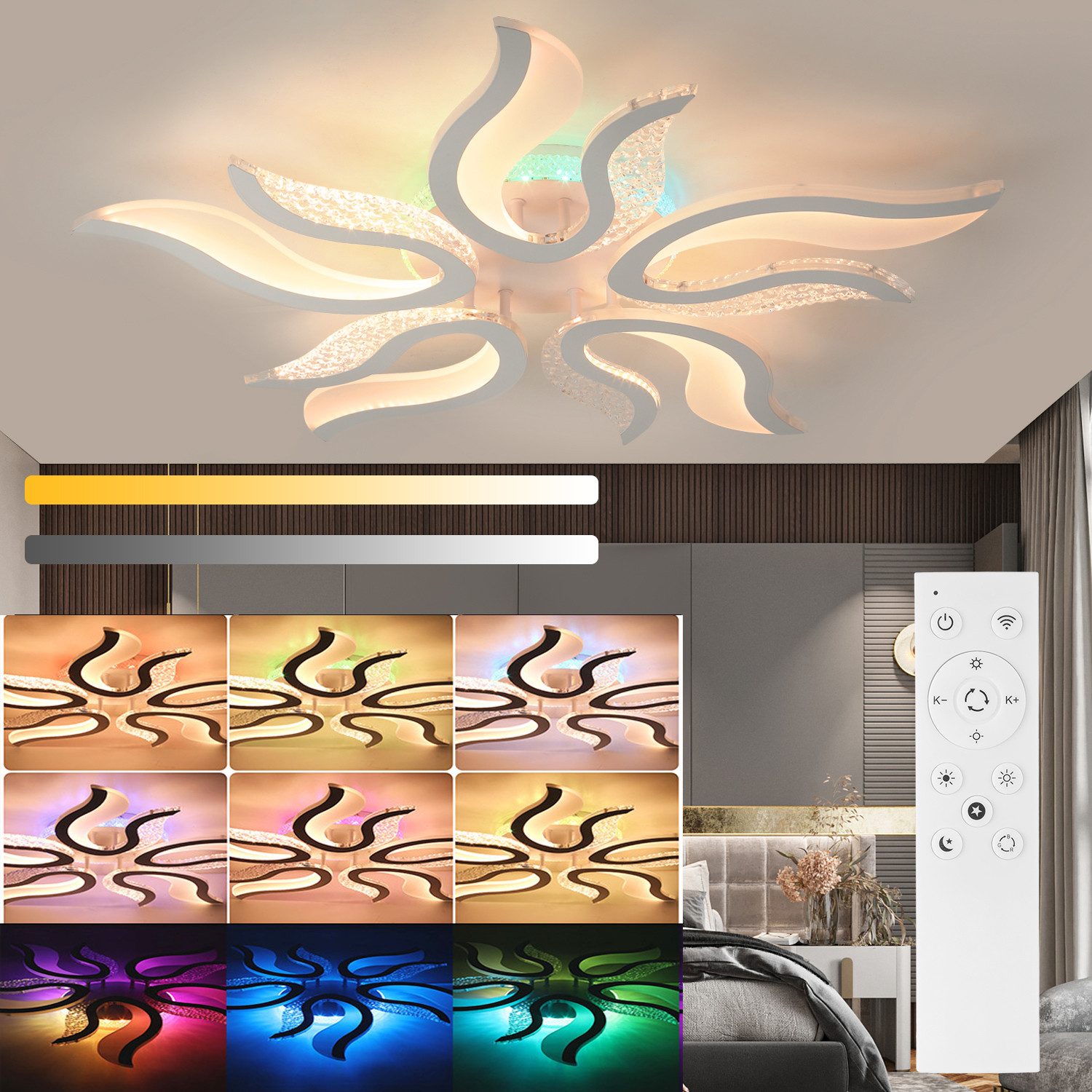 oyajia LED Deckenleuchte Modern Deckenleuchte mit günstig online kaufen