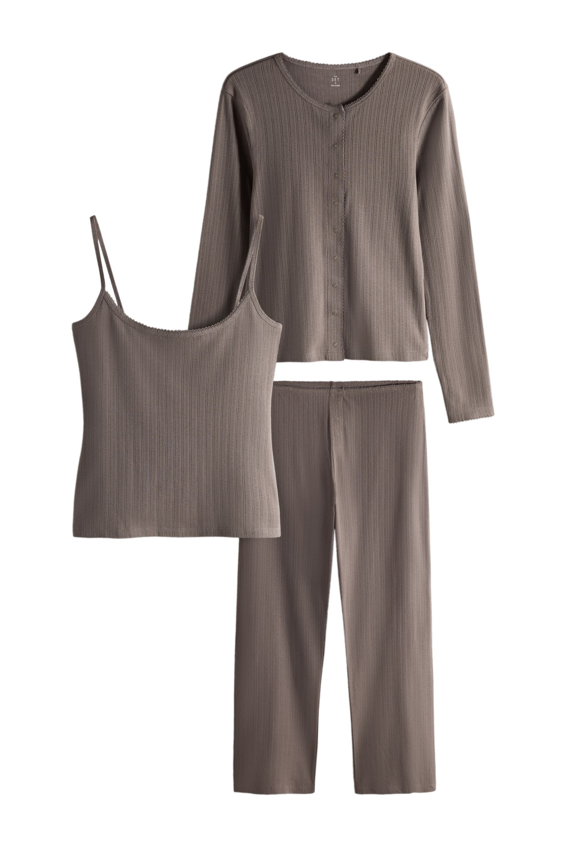The Set Pyjama The Set Schlafanzug Oberteil + Hose, 3-teilig (3 tlg)